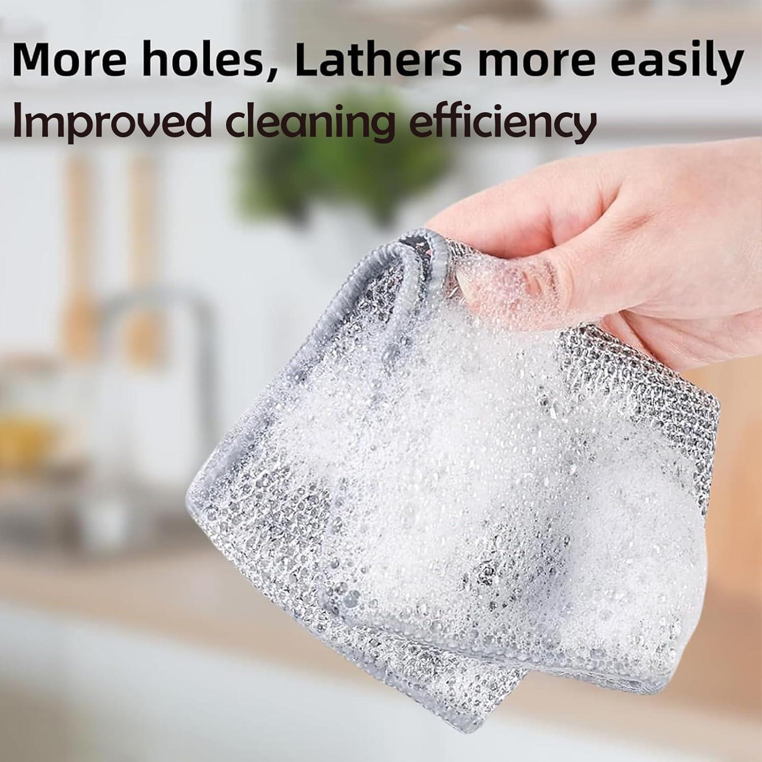 Trapos de Lavado de Platos ONEDIGI 20x20cm 6PCS Doble Capa