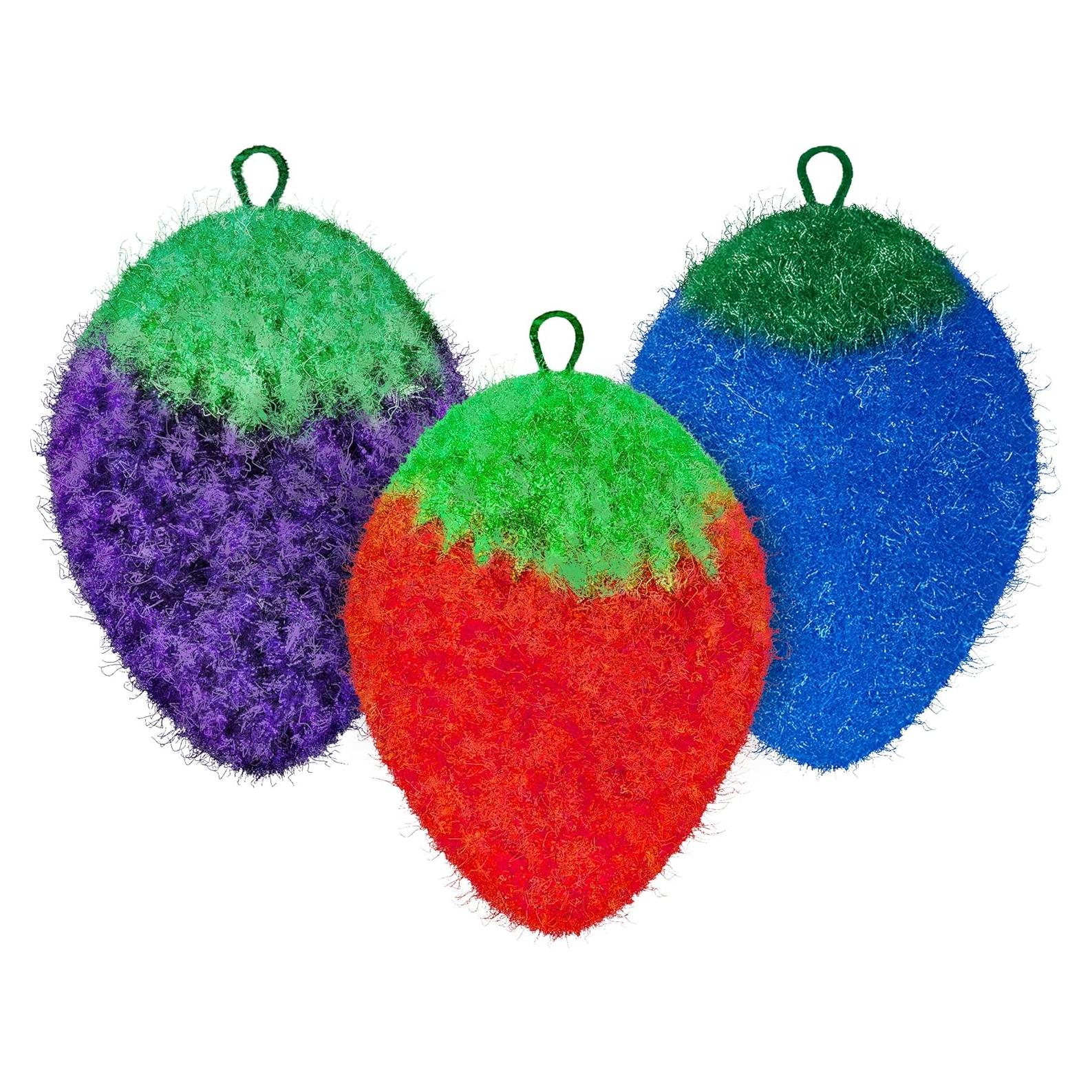 Esponjas de Cocina Reutilizables Dish Scrubbie 3PK Fruta