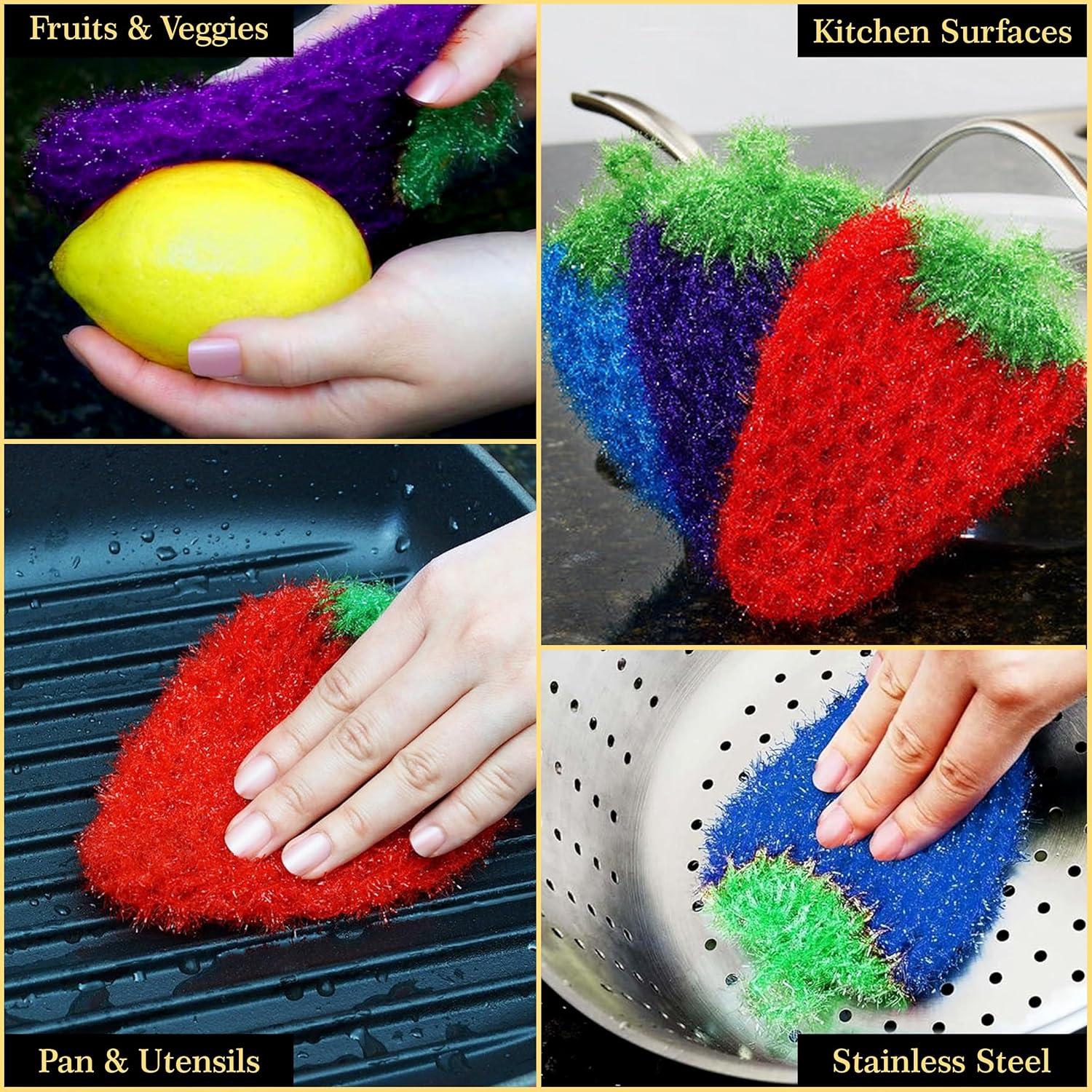 Esponjas de Cocina Reutilizables Dish Scrubbie 3PK Fruta