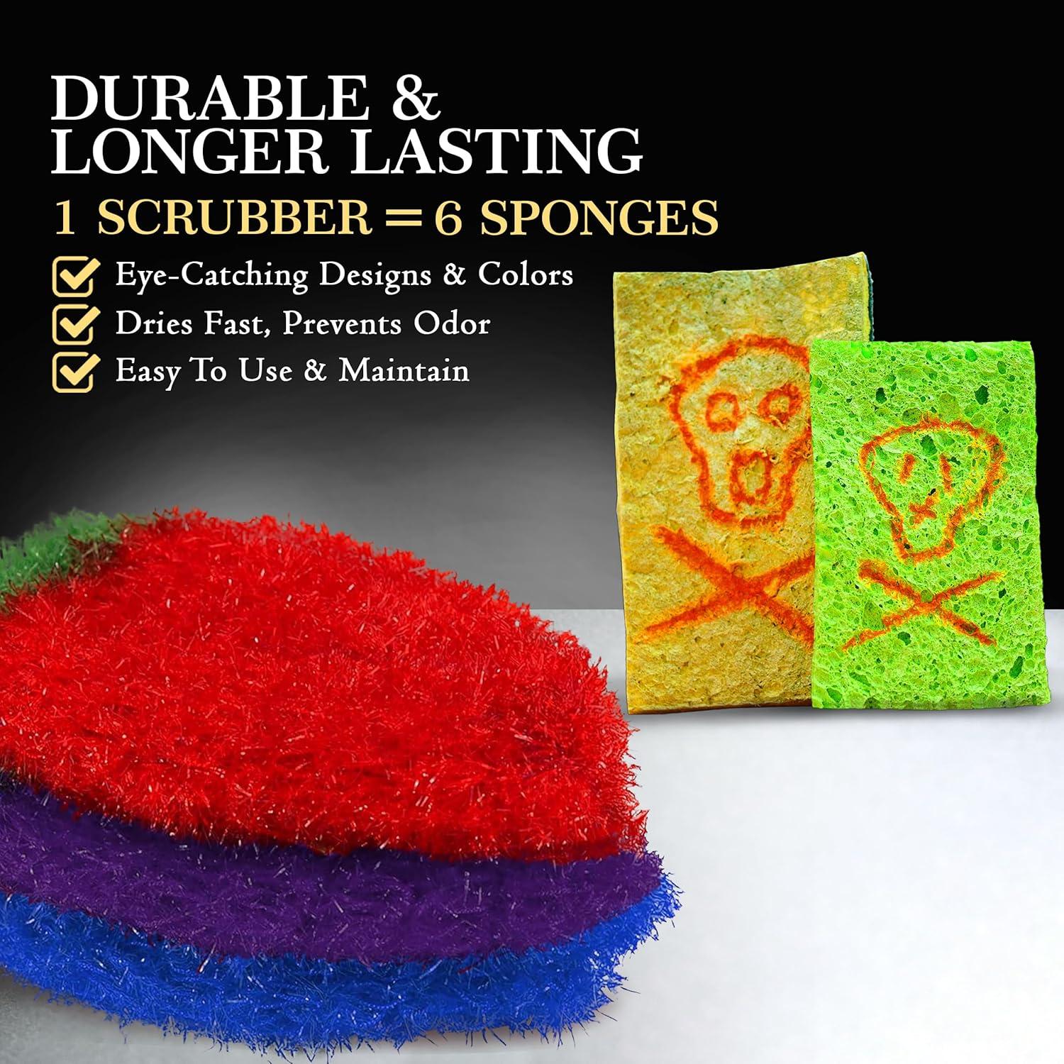 Esponjas de Cocina Reutilizables Dish Scrubbie 3PK Fruta