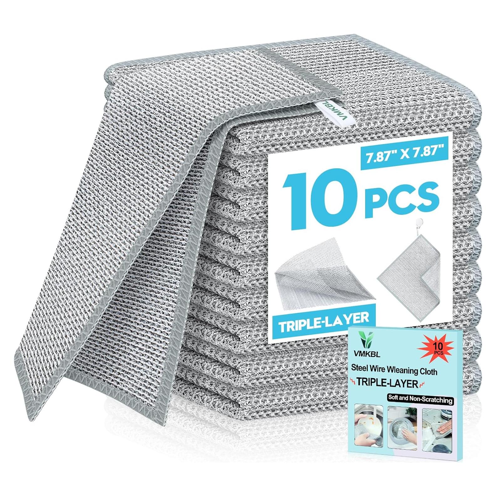 10 Paños de Alambre Sin Rayones VMKBL 20x20 cm Multiusos