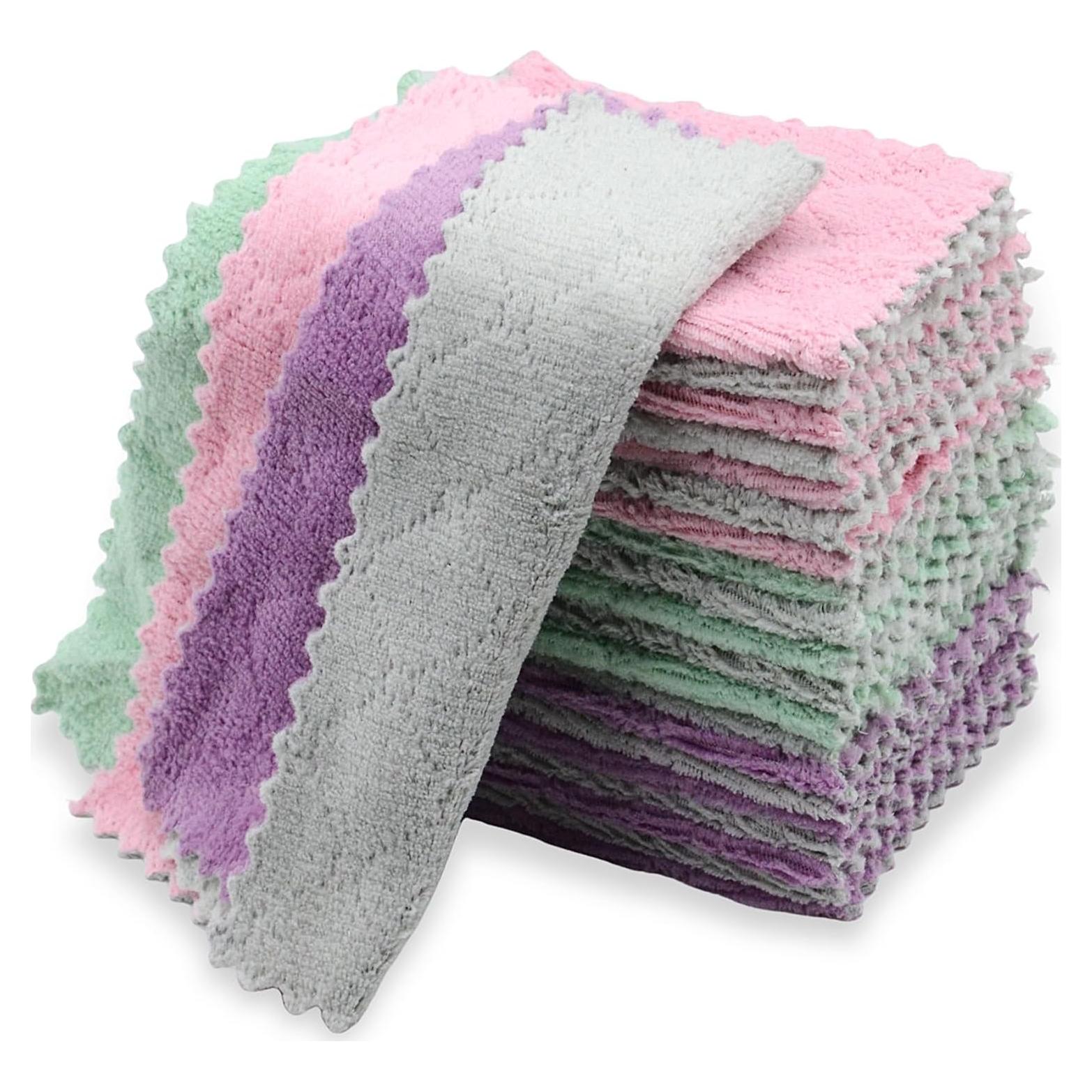 24 Paños de Cocina Microfibra NEOWEMING 15x25 cm Color Mezclado