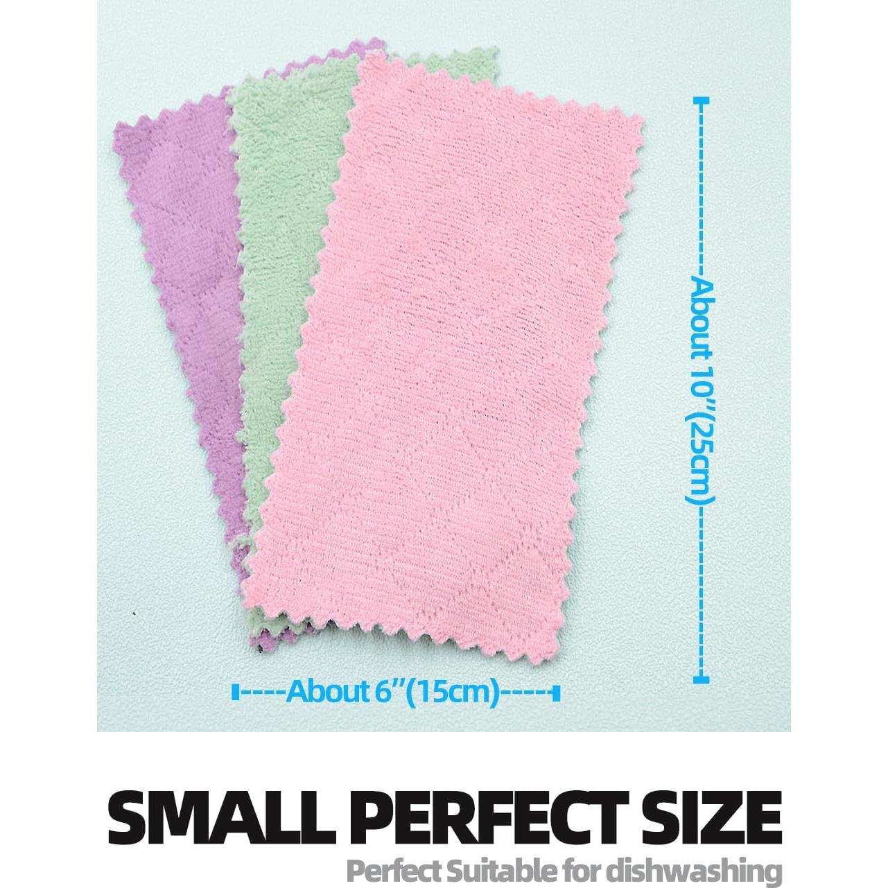 24 Paños de Cocina Microfibra NEOWEMING 15x25 cm Color Mezclado