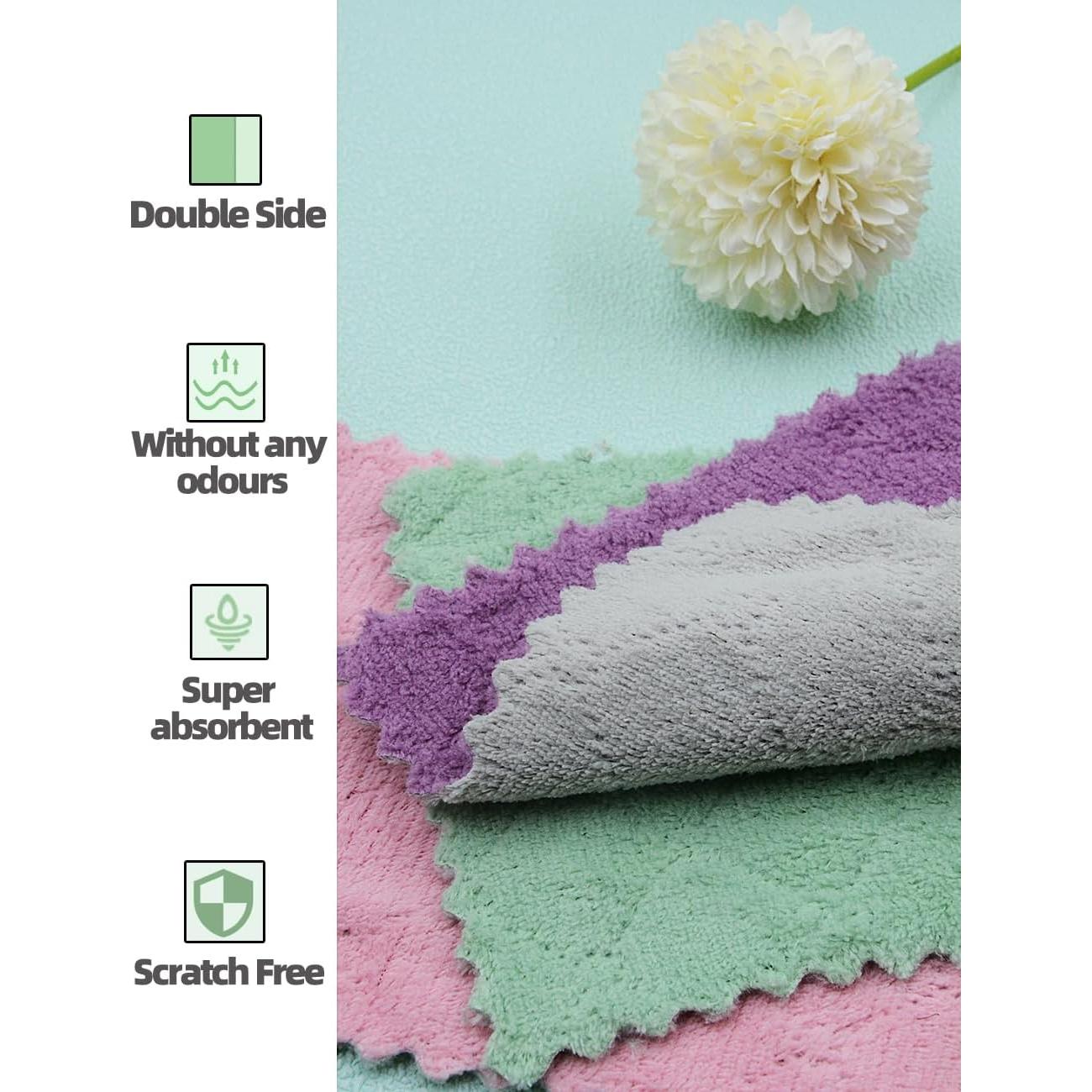 24 Paños de Cocina Microfibra NEOWEMING 15x25 cm Color Mezclado