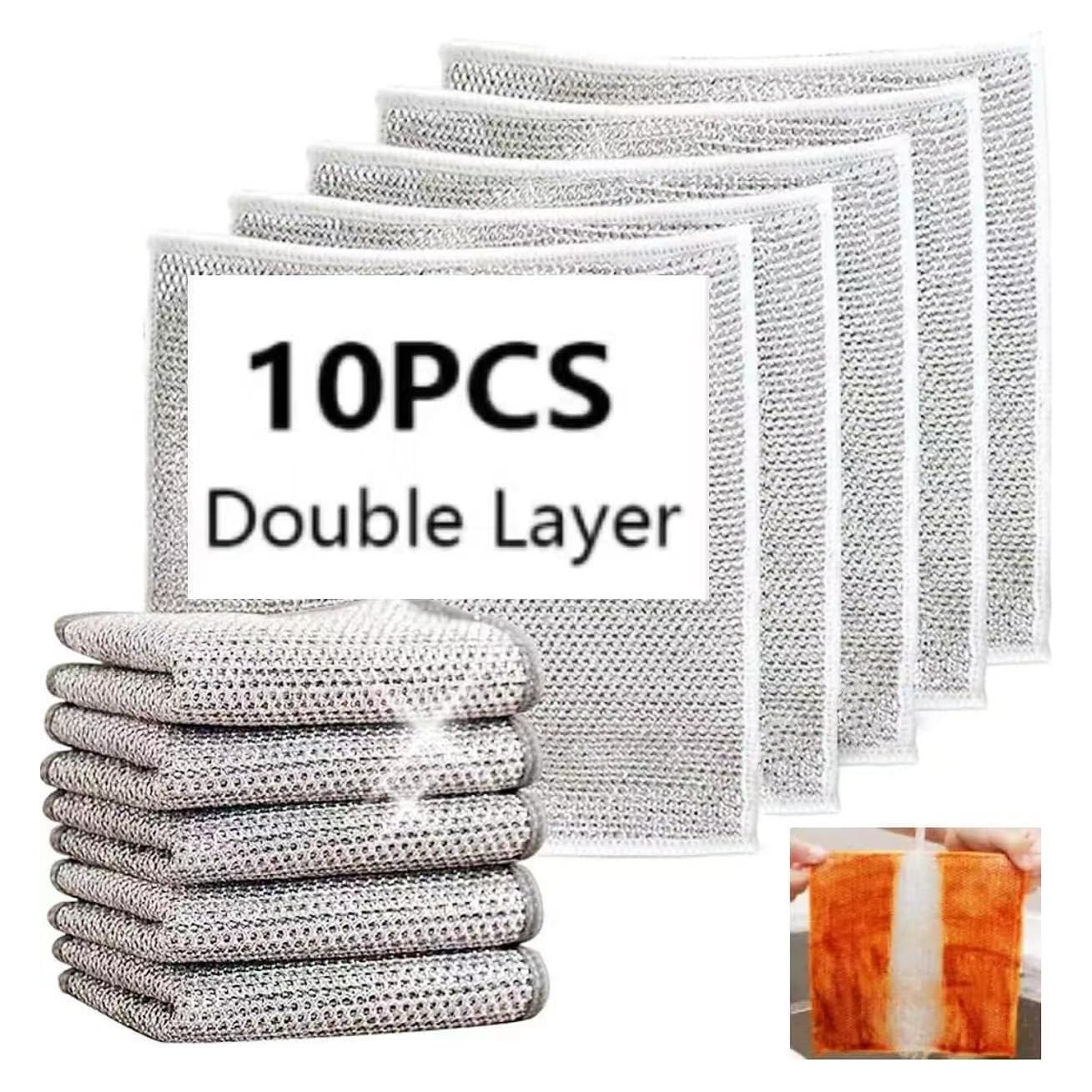 Paños de limpieza de alambre Neogor 10PCS 20x20cm plata