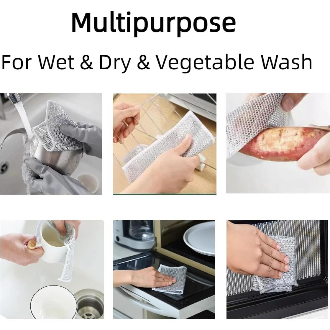 Paños de limpieza de alambre Neogor 10PCS 20x20cm plata