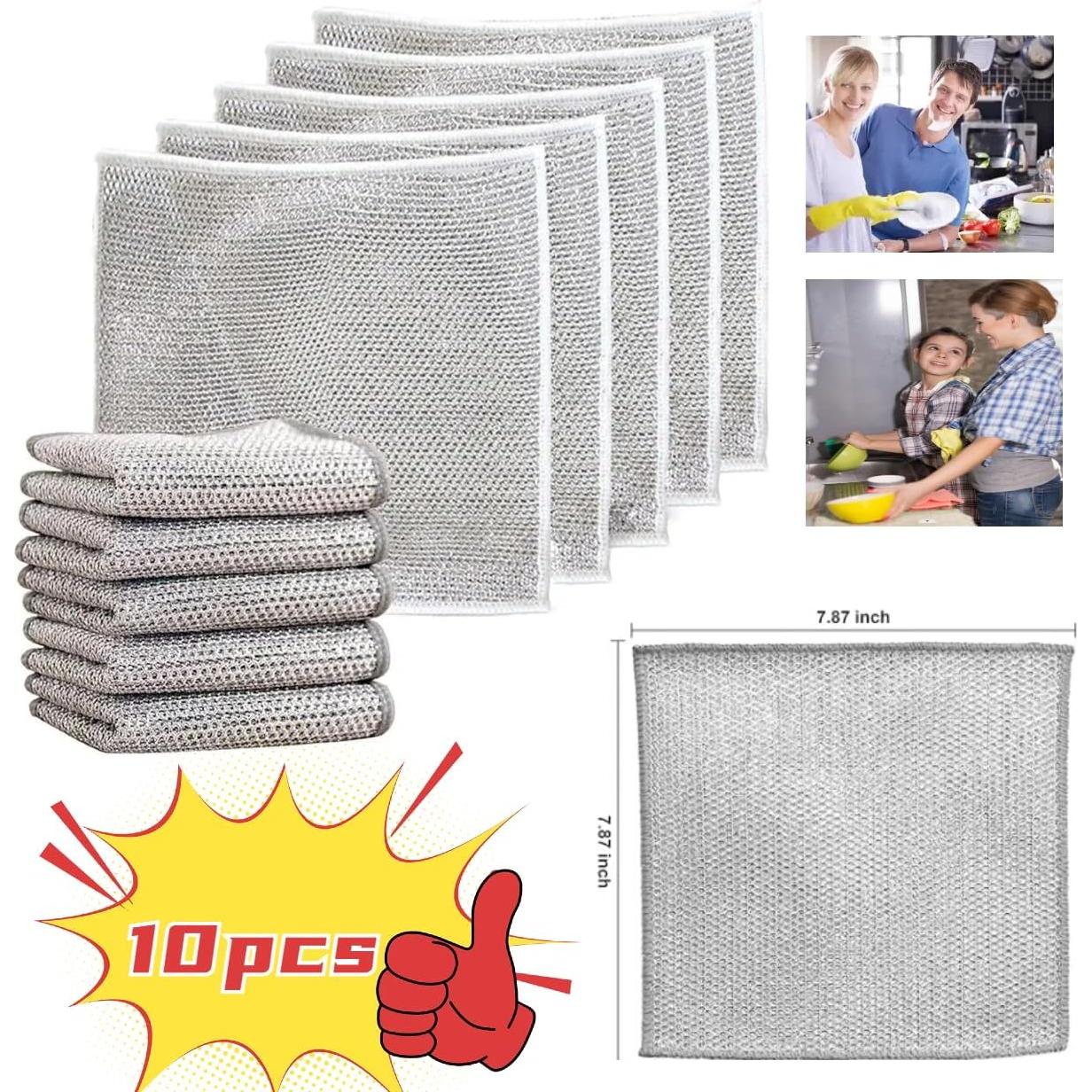 Paños de limpieza de alambre Neogor 10PCS 20x20cm plata