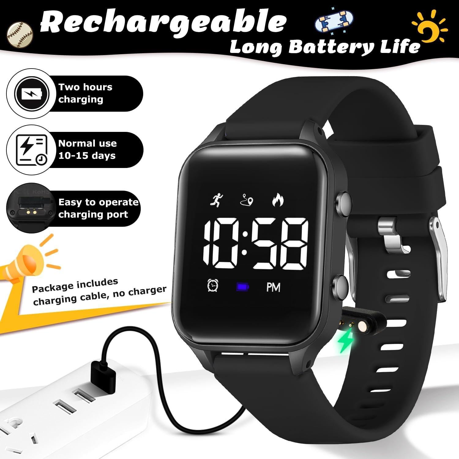 Reloj Digital Deportivo L LAVAREDO para Niños 5-13 Años