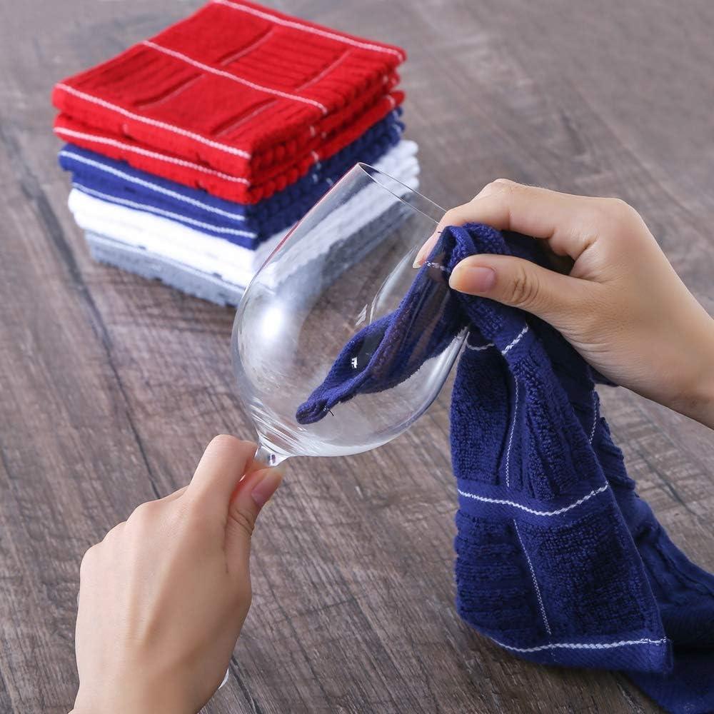 Paños de Cocina Glynniss 100% Algodón 8 Piezas Gris 30x30 cm