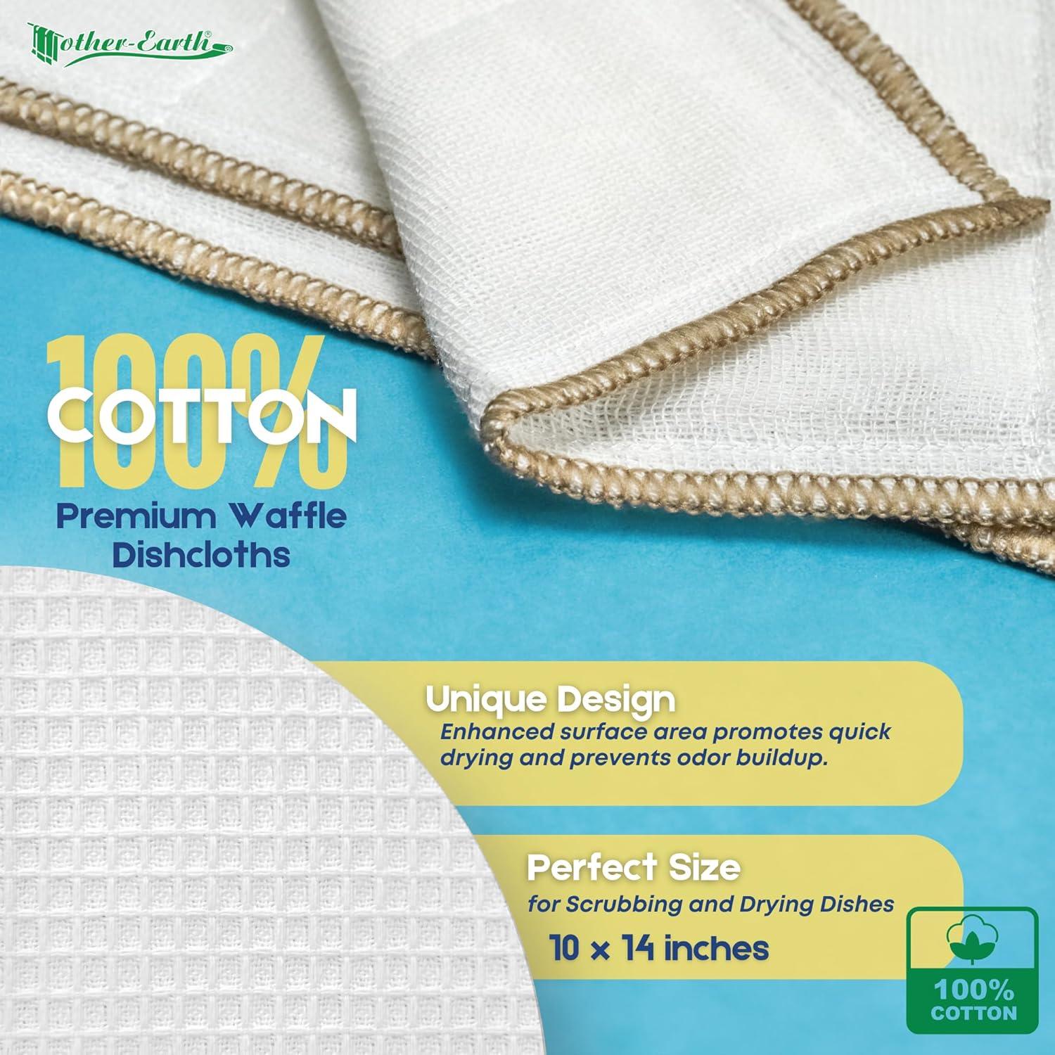 Paños de Cocina Mother-Earth, 12 Unidades Algodón Ultra Absorbente