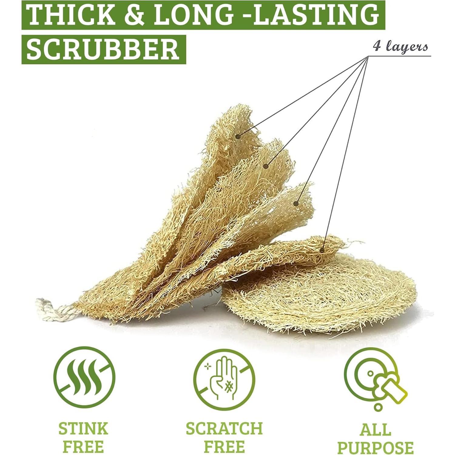 Esponja de Loofah Natural Miw Piw Paquete de 3 Ecológicas