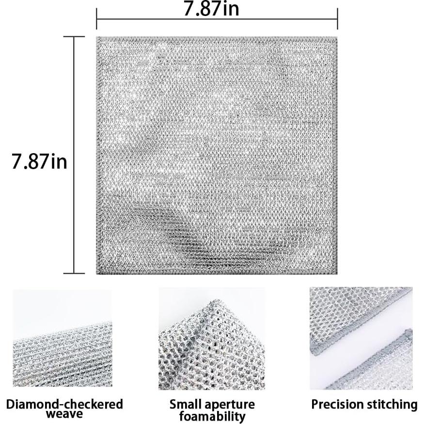 Paño de cocina reutilizable KWBLWF 20x20 cm 8 unidades