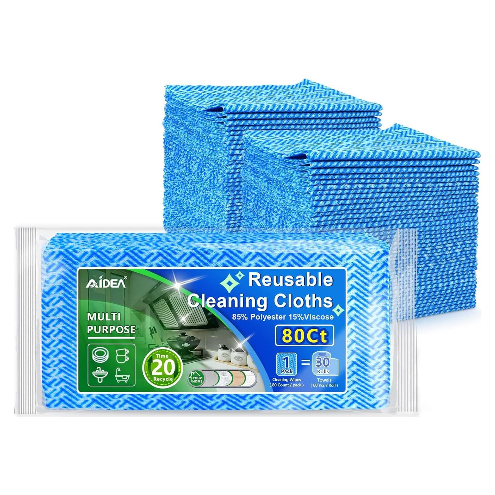 Paños de Limpieza Reutilizables AIDEA 80 Unidades 60x30 cm