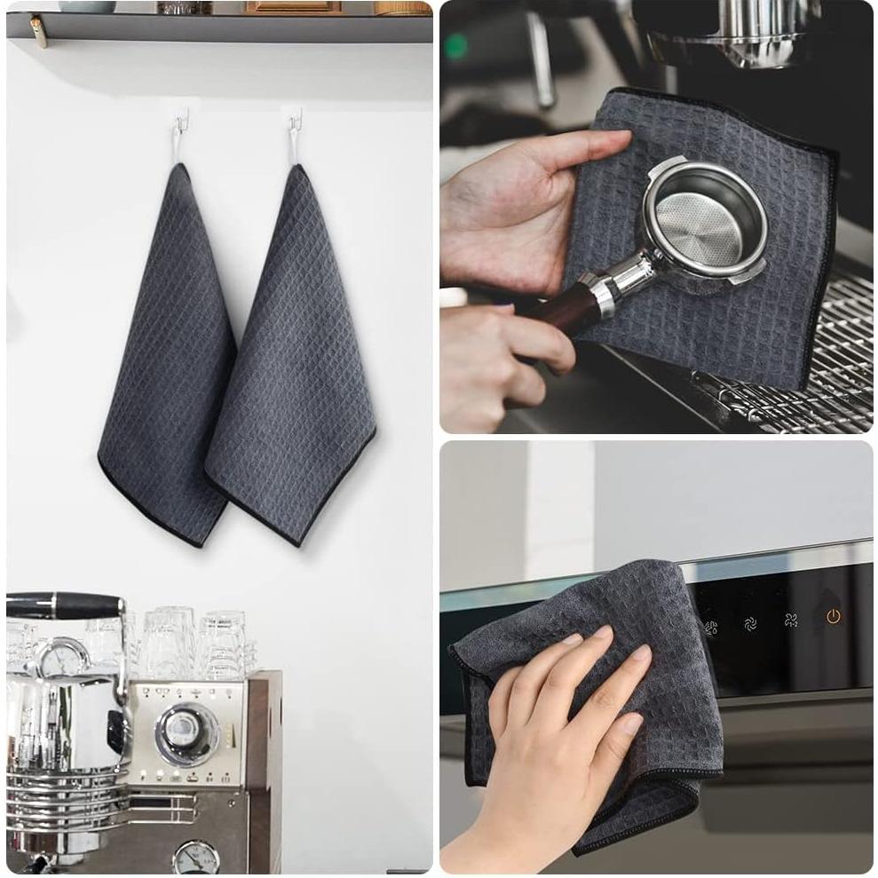 Paños de Cocina Microfibra KinHwa 12x12 cm 6 Piezas Gris