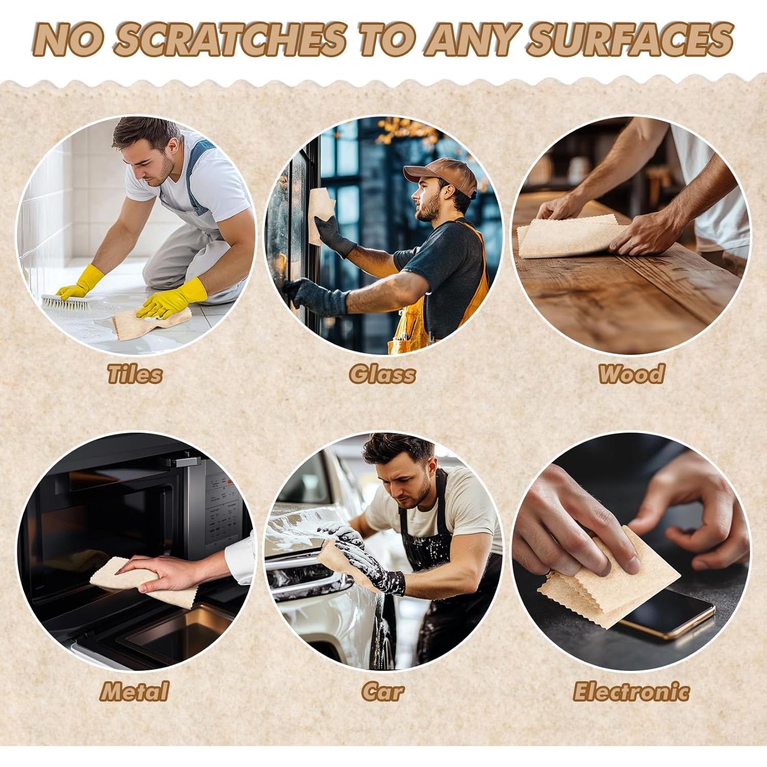 Scrub Cloth - 5 Pack Reusable Loofah Dish Towels, Highly Absorbent Lint Free Scratch Free Dish Rags, Washable Cleaning Towels for Home, Garage, Shop, Car, Refrigerator, Window, Table, Cabinet, Door