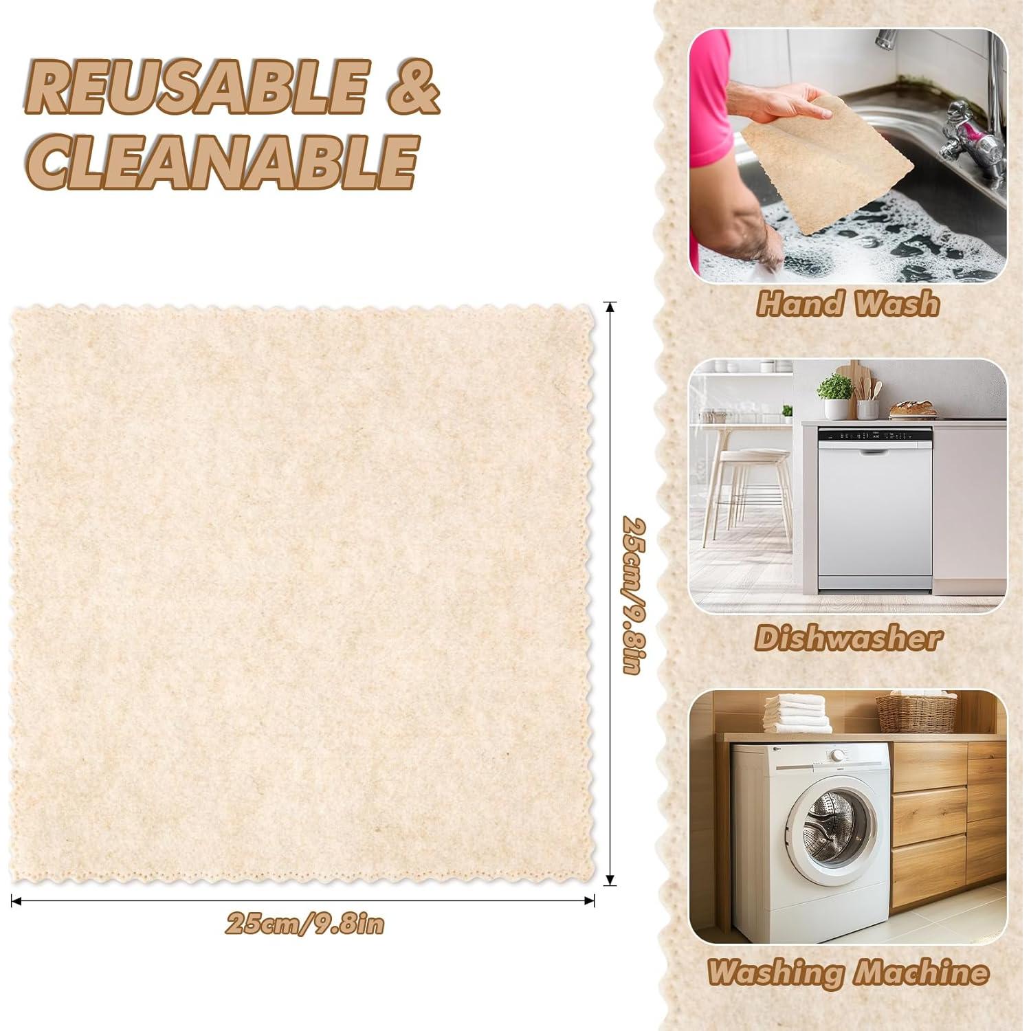 Scrub Cloth - 5 Pack Reusable Loofah Dish Towels, Highly Absorbent Lint Free Scratch Free Dish Rags, Washable Cleaning Towels for Home, Garage, Shop, Car, Refrigerator, Window, Table, Cabinet, Door