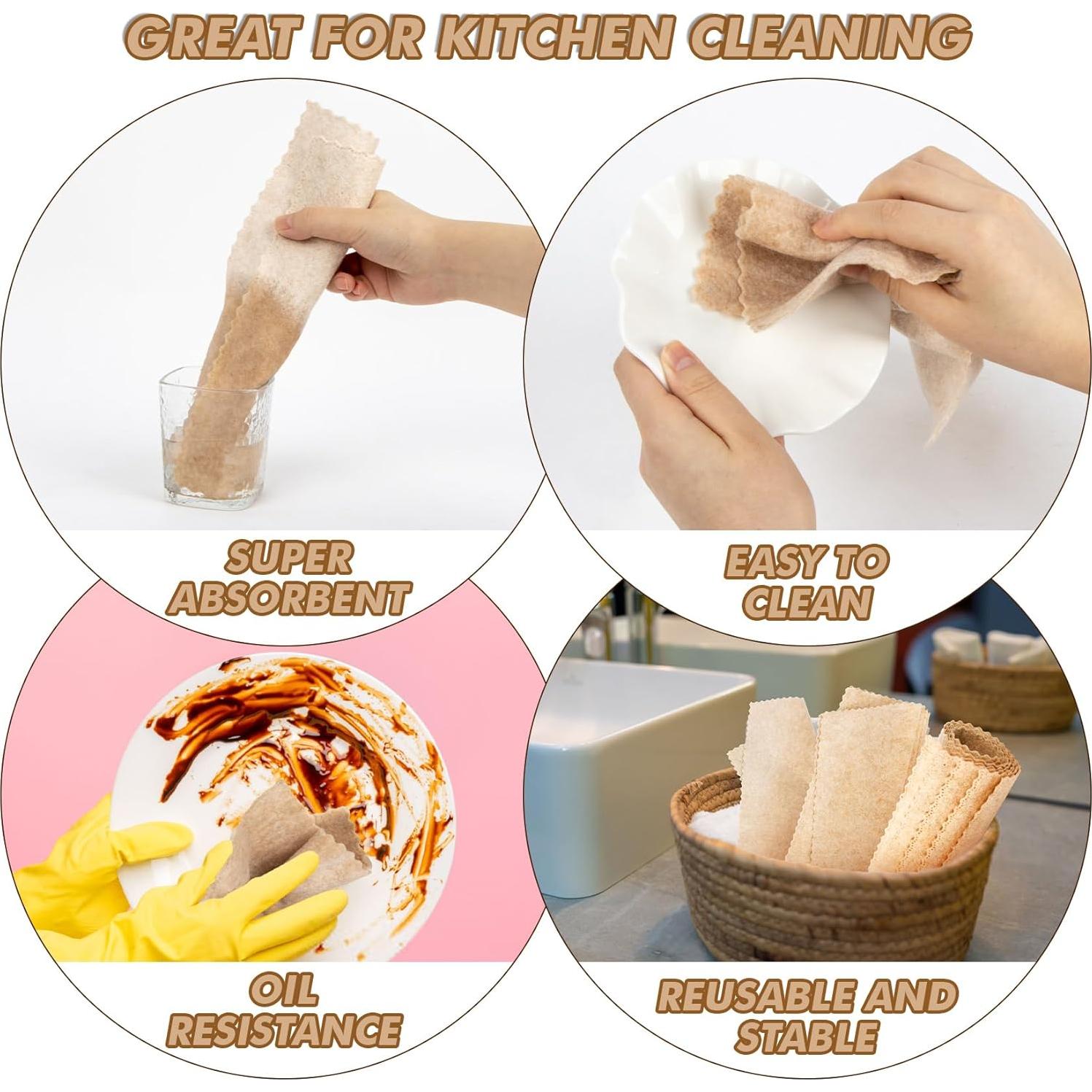 Scrub Cloth - 5 Pack Reusable Loofah Dish Towels, Highly Absorbent Lint Free Scratch Free Dish Rags, Washable Cleaning Towels for Home, Garage, Shop, Car, Refrigerator, Window, Table, Cabinet, Door