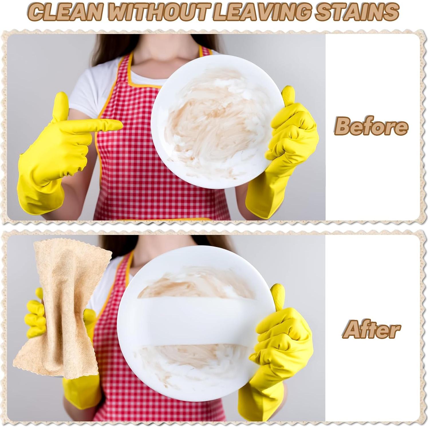 Scrub Cloth - 5 Pack Reusable Loofah Dish Towels, Highly Absorbent Lint Free Scratch Free Dish Rags, Washable Cleaning Towels for Home, Garage, Shop, Car, Refrigerator, Window, Table, Cabinet, Door