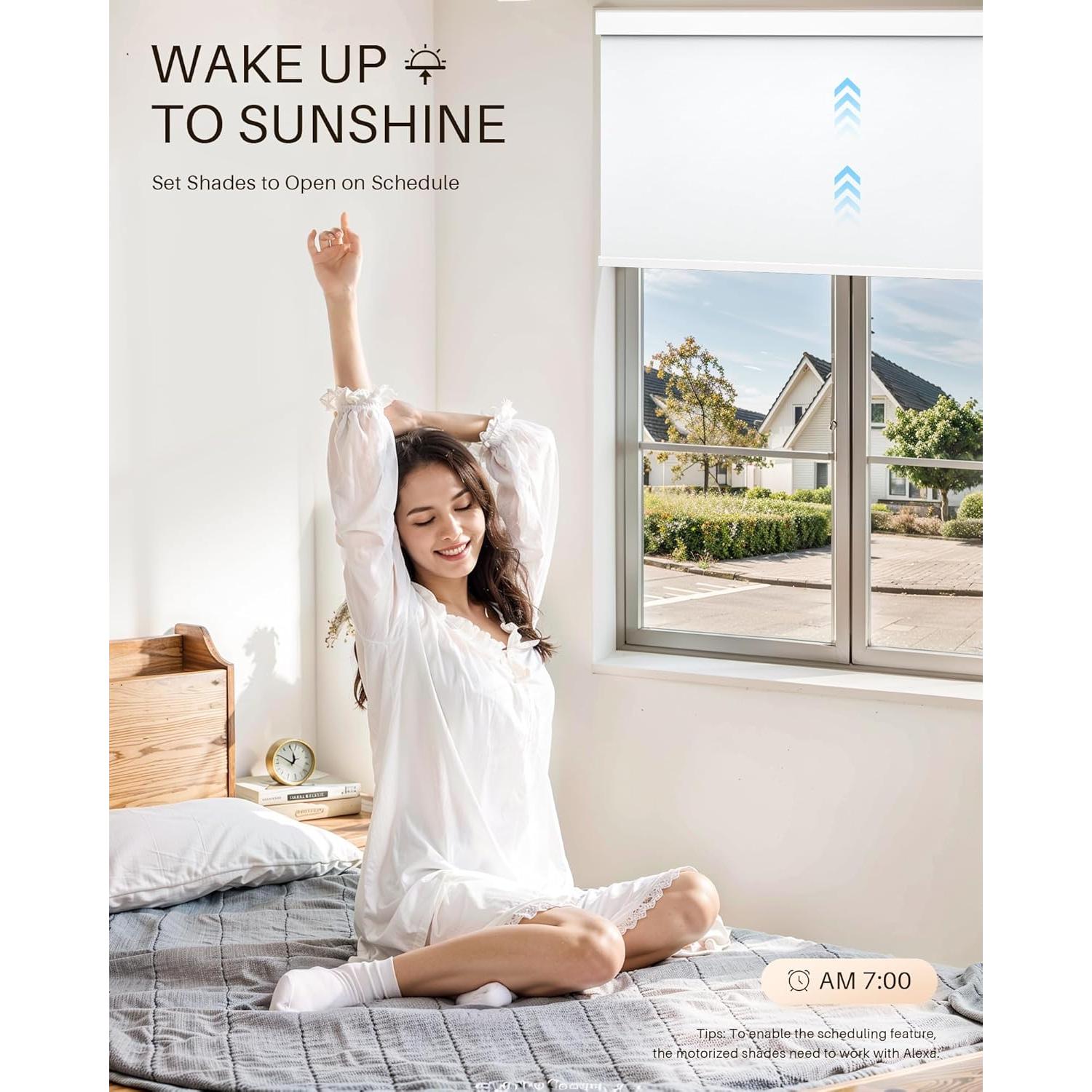 Persianas enrollables motorizadas JaeJaes 58x182 cm blancas