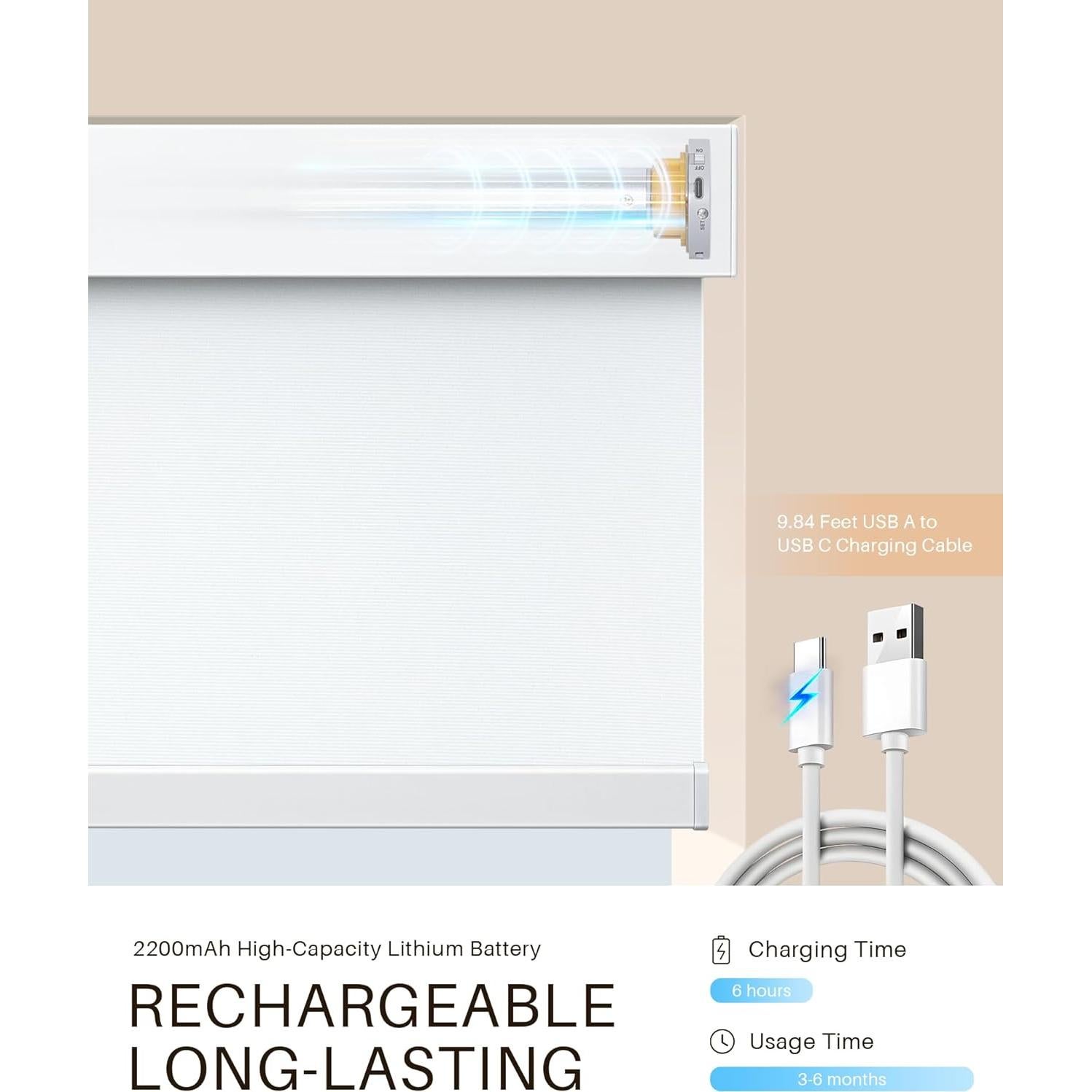 Persianas enrollables motorizadas JaeJaes 58x182 cm blancas