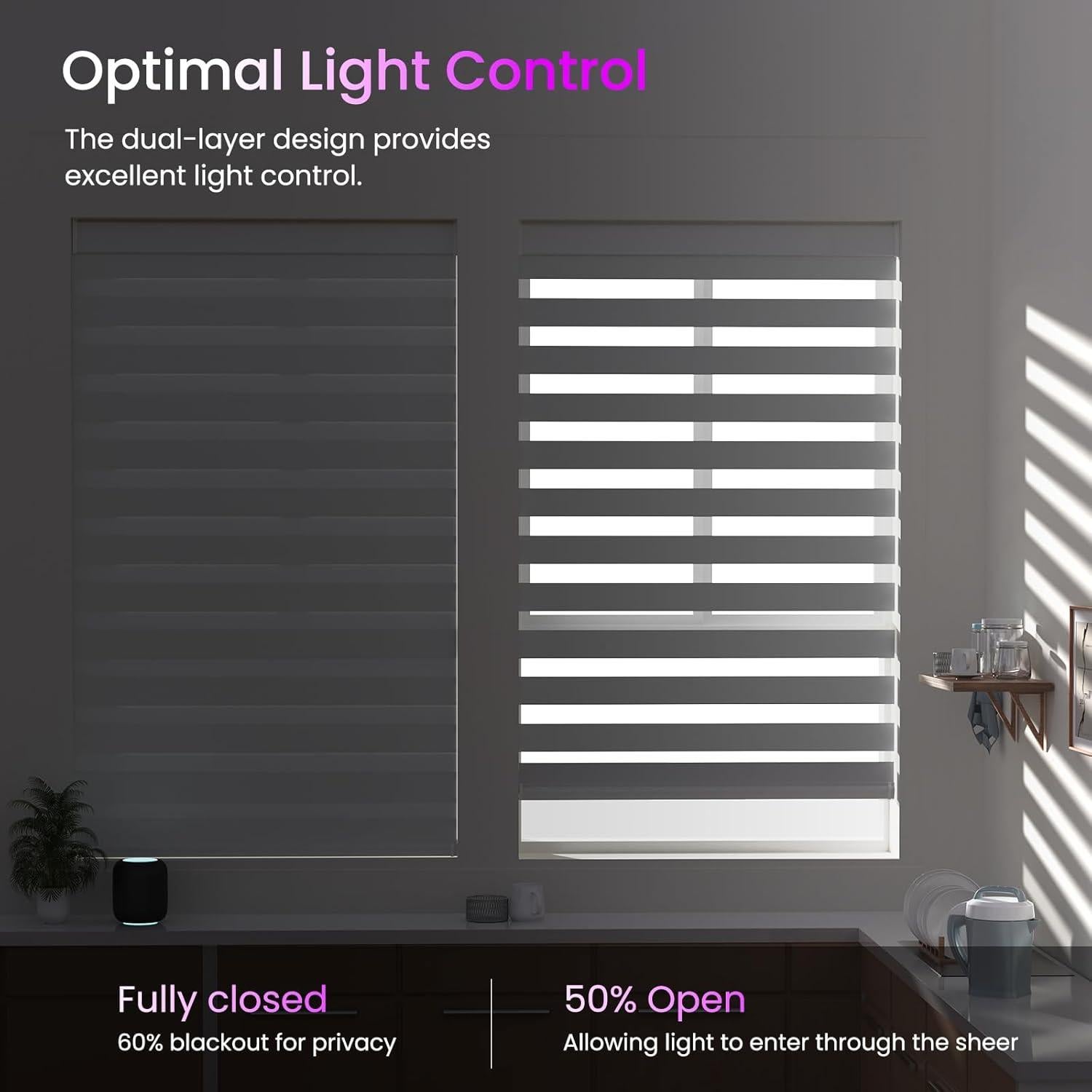 Persianas Zebra Motorizadas Astomi 50x90cm Control Remoto