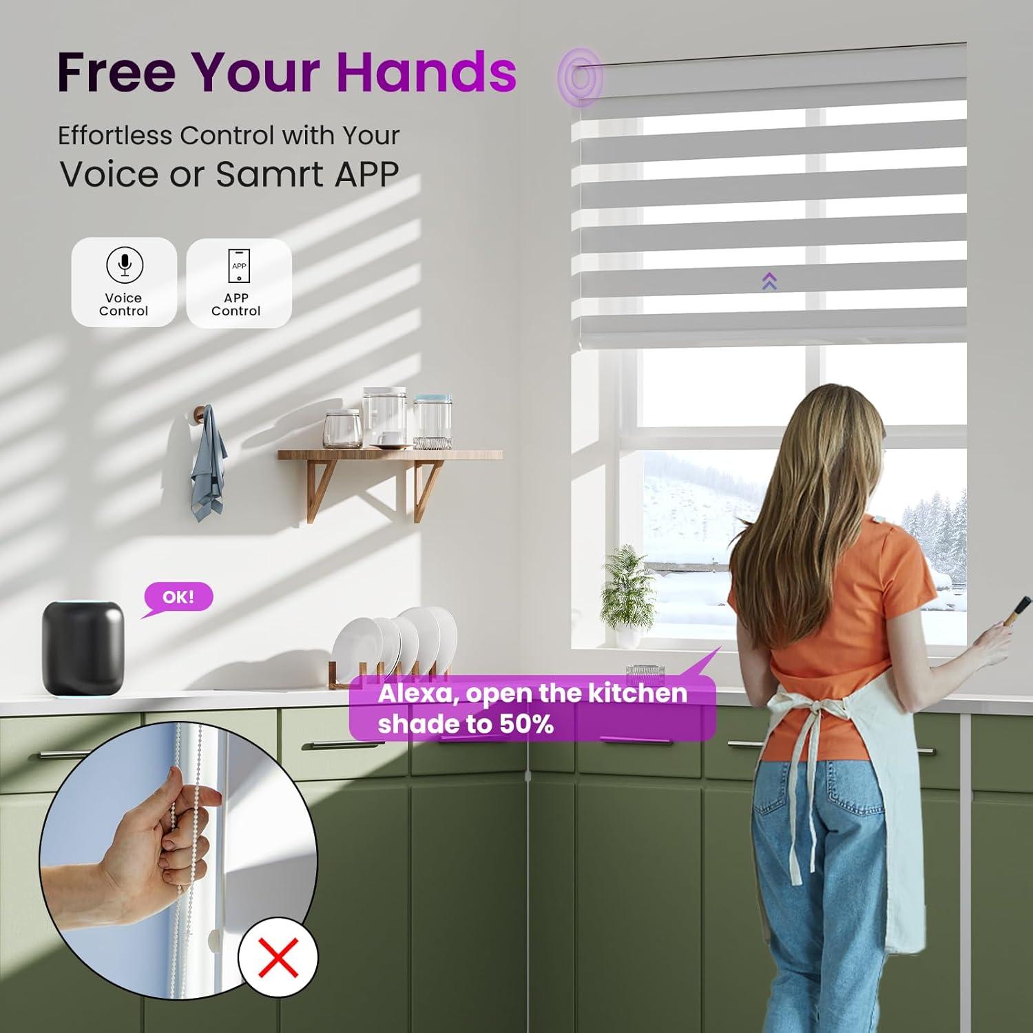 Persianas Zebra Motorizadas Astomi 50x90cm Control Remoto