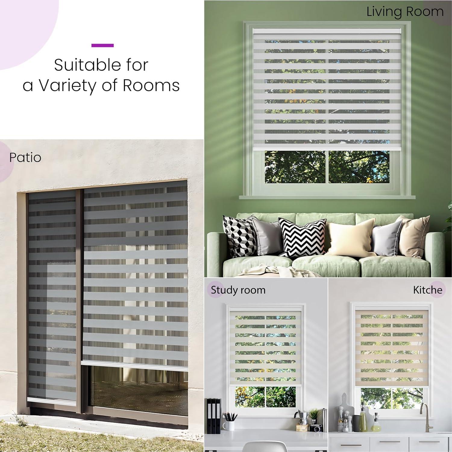 Persianas Zebra Motorizadas Astomi 50x90cm Control Remoto