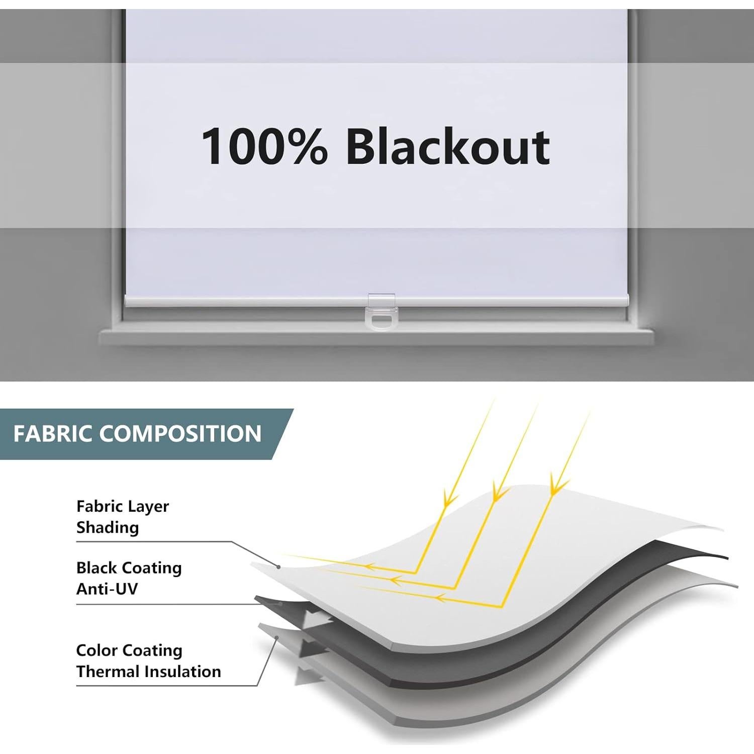 Persianas enrollables AOSKY 58x182 cm opacas blancas