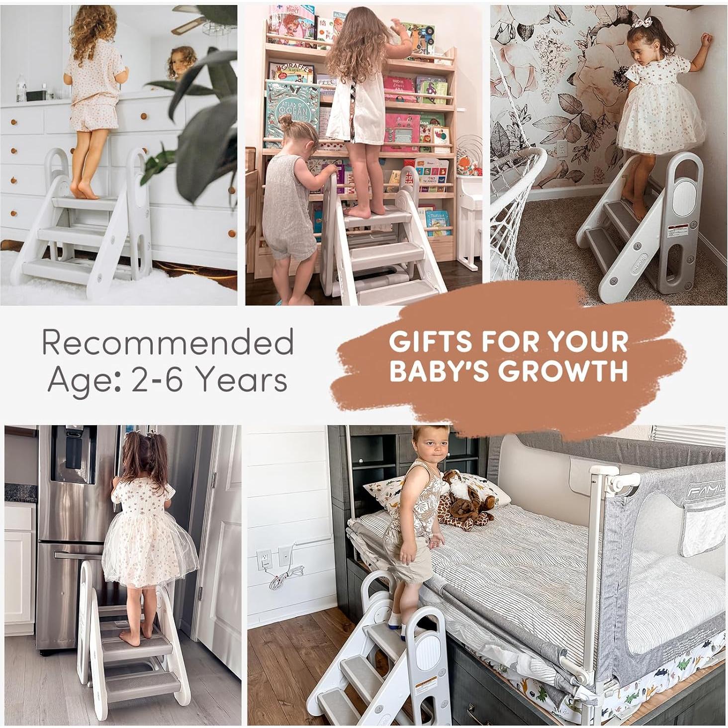 Escalera Plegable Mloong para Niños 3 Escalones Antideslizante