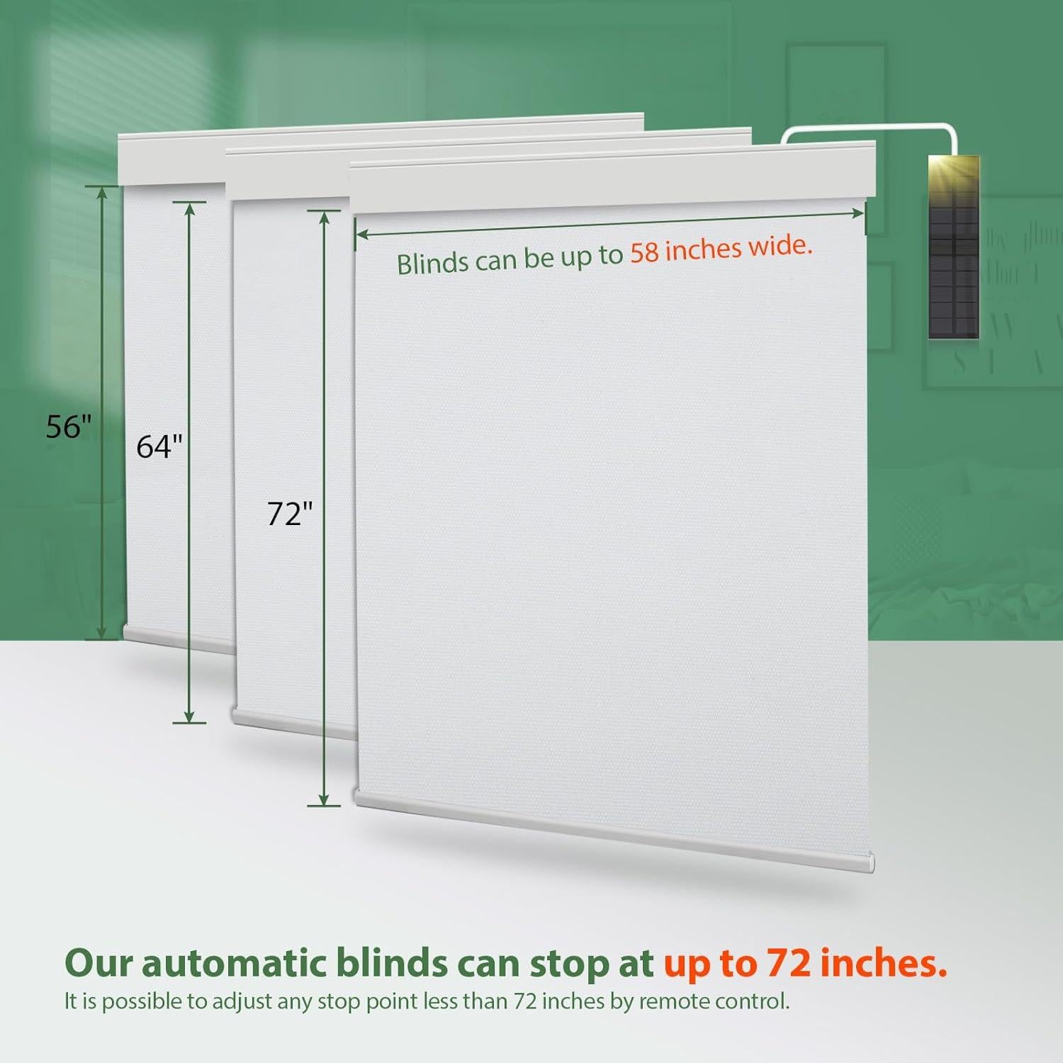 Persianas motorizadas DONGFXK 34.25x72 cm blancas