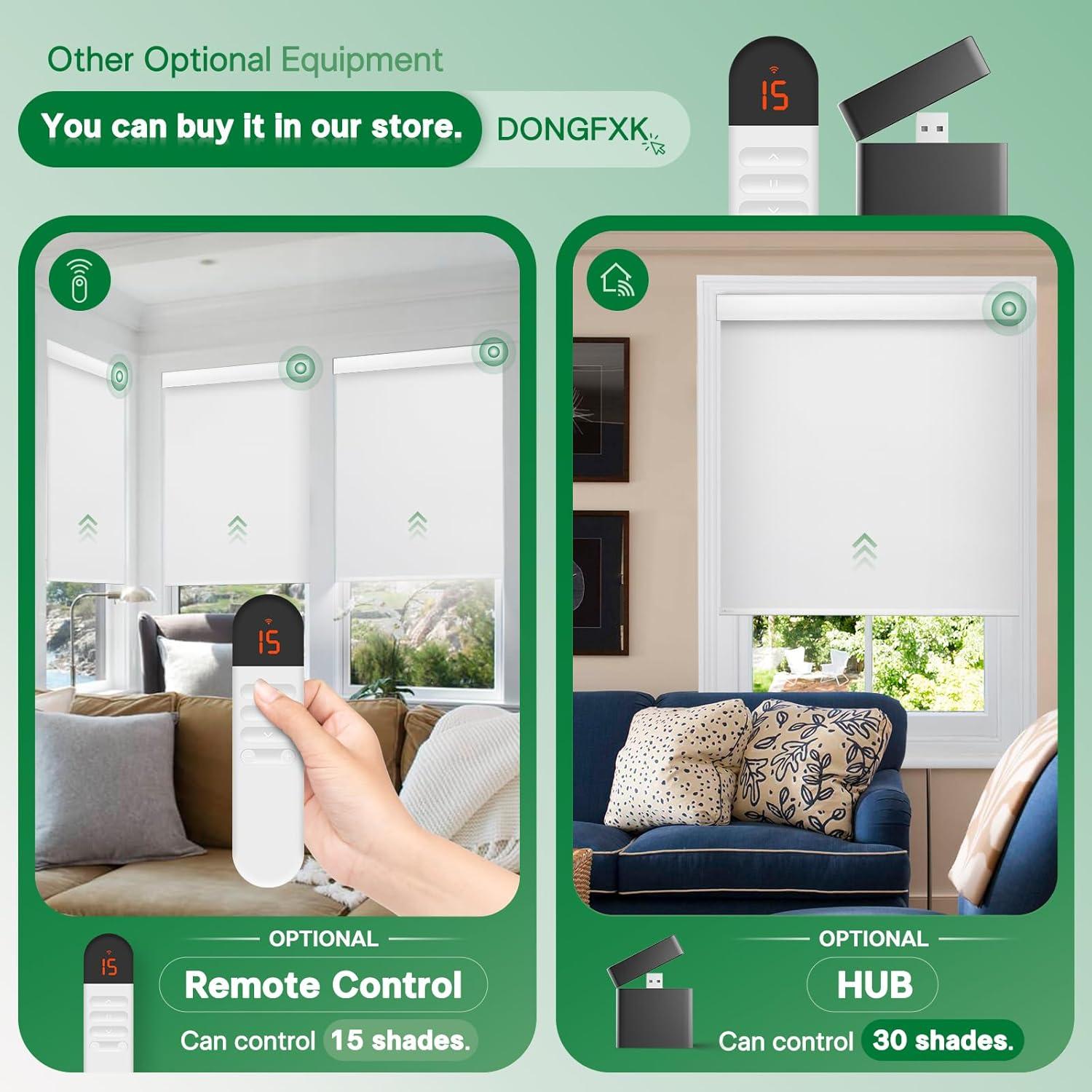 Persianas motorizadas DONGFXK 34.25x72 cm blancas