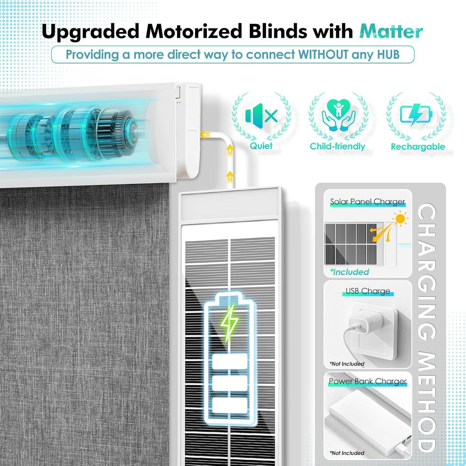 Persianas Motorizadas MUSCLEAREA 68,5x182,9cm Gris Blackout