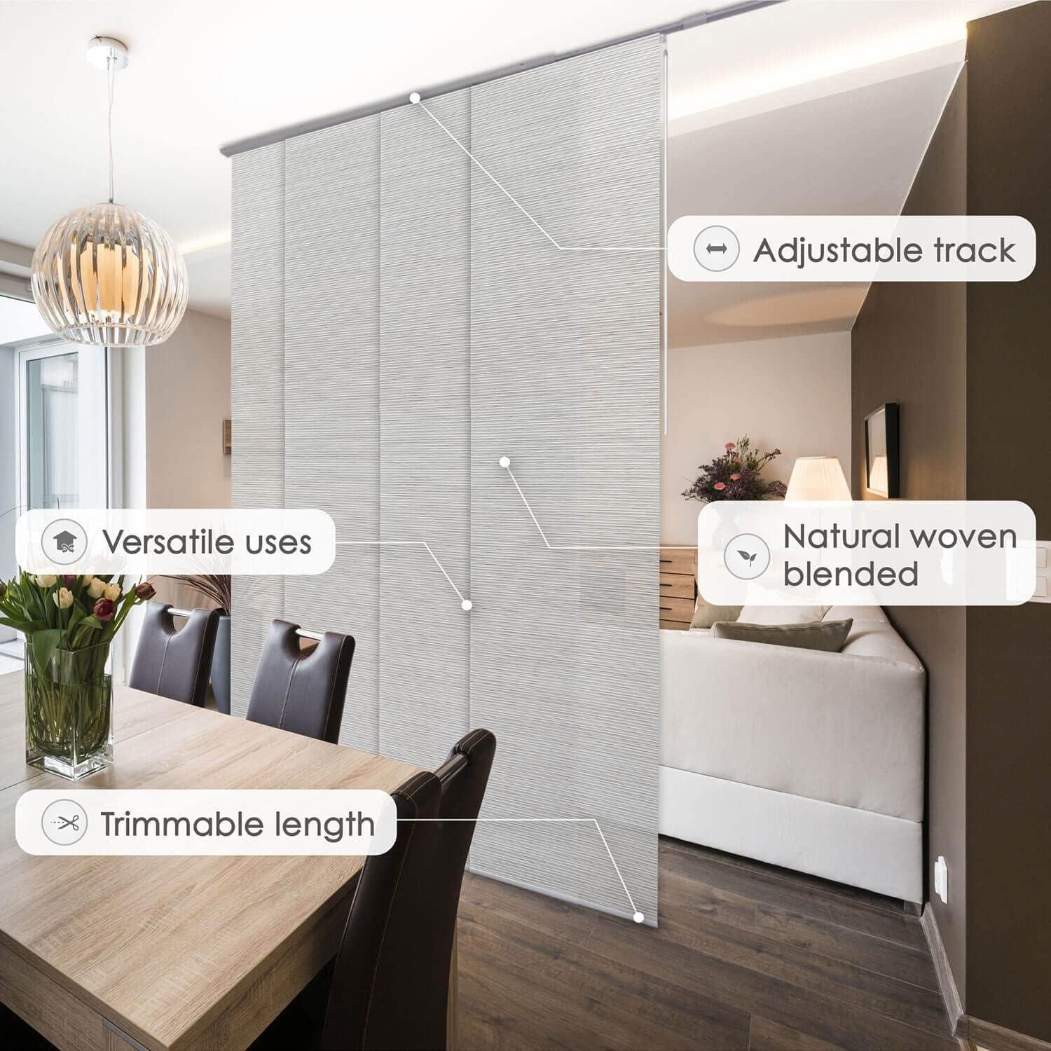 Persianas Verticales Ajustables GoDear 86x96 cm Mármol