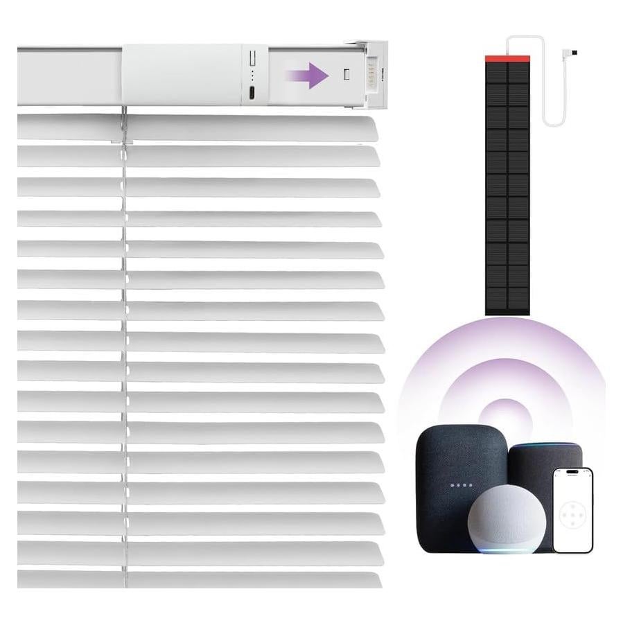 Persianas Motorizadas Hapadif Solar 60x163 cm Opacas Blancas