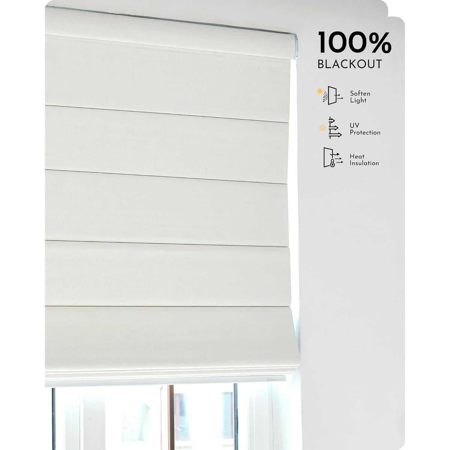 Cortinas Romanas Inteligentes Graywind 100% Opacas Control Remoto