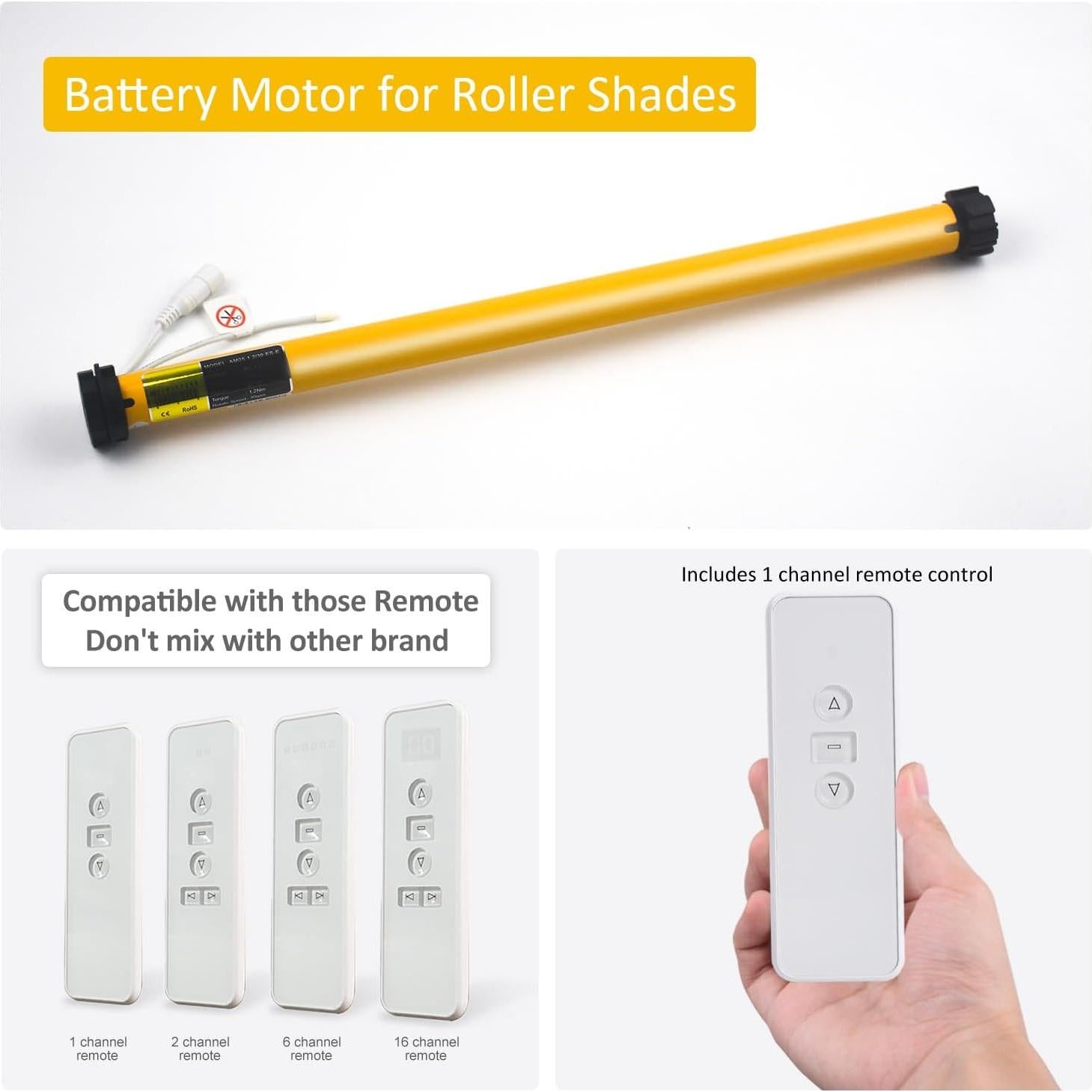 Motor de Persianas Recargable AOK AM25 con Control Remoto