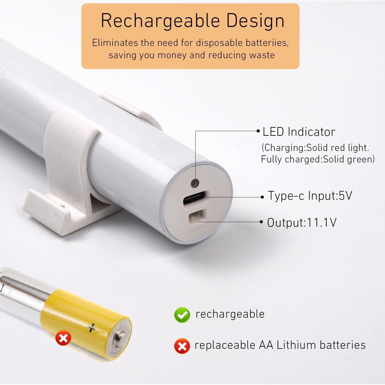 Tubo de Batería Recargable 12V AUDEEKON para Persianas