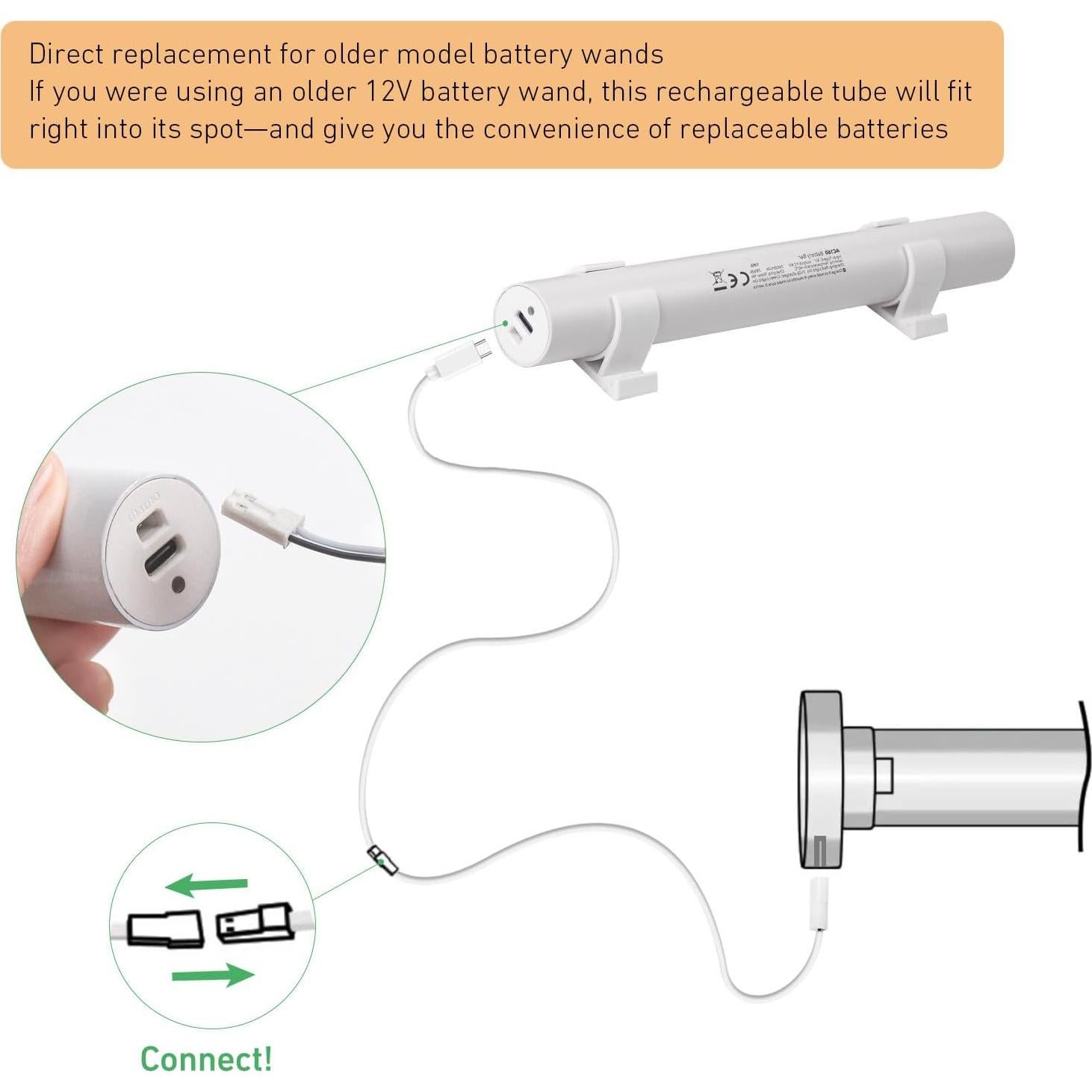 Tubo de Batería Recargable 12V AUDEEKON para Persianas