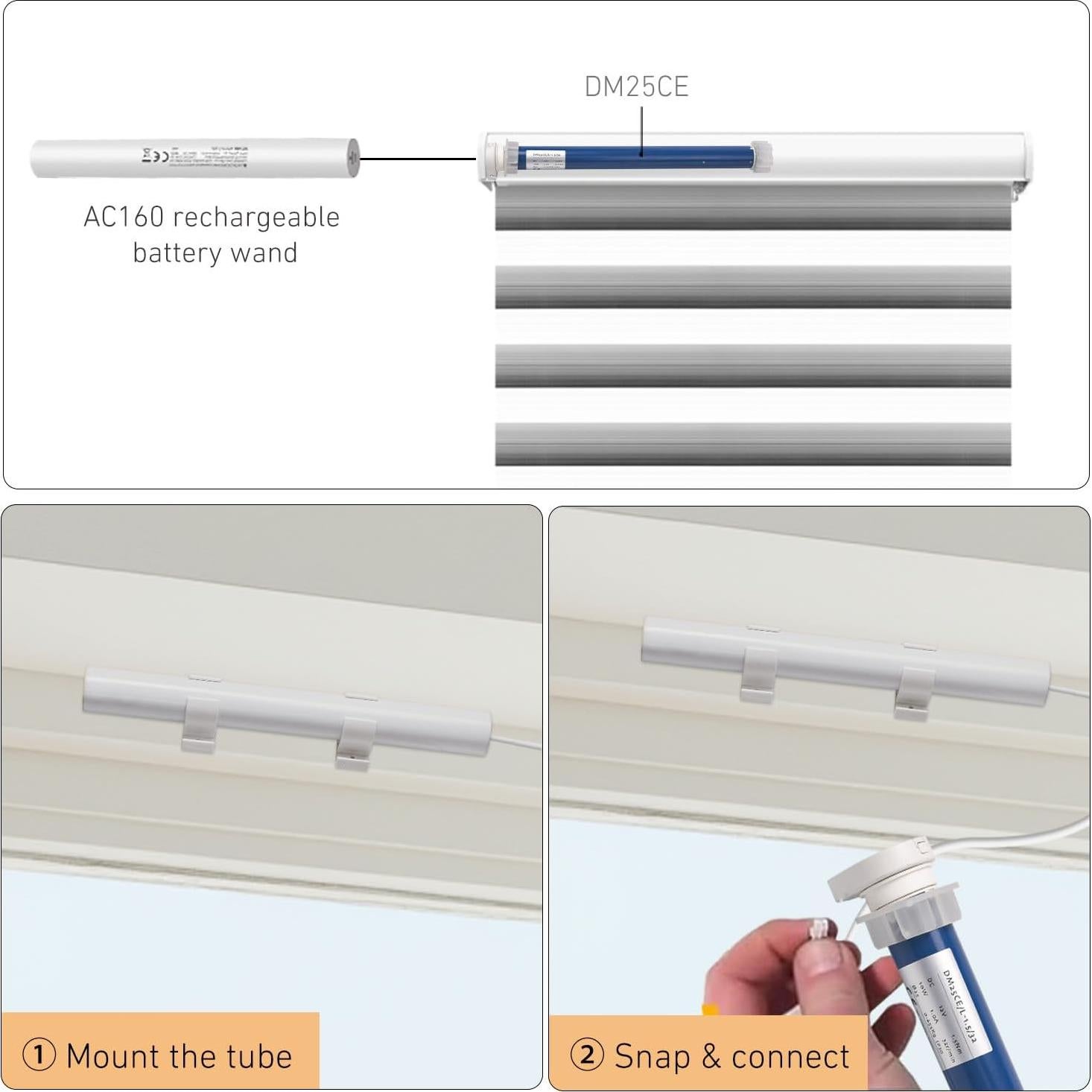 Tubo de Batería Recargable 12V AUDEEKON para Persianas