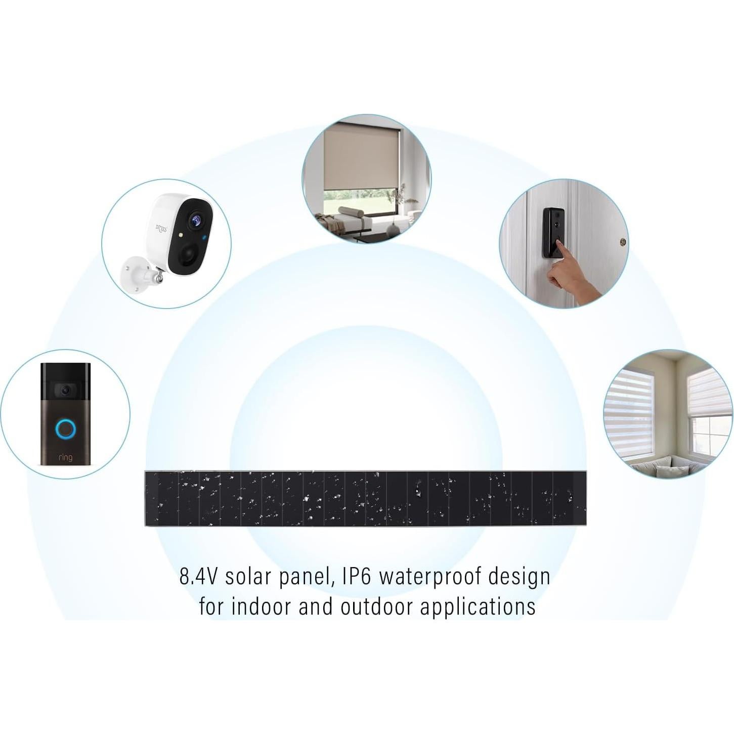 Panel Solar Delgado Sortfle 8.4V para Persianas Motorizadas