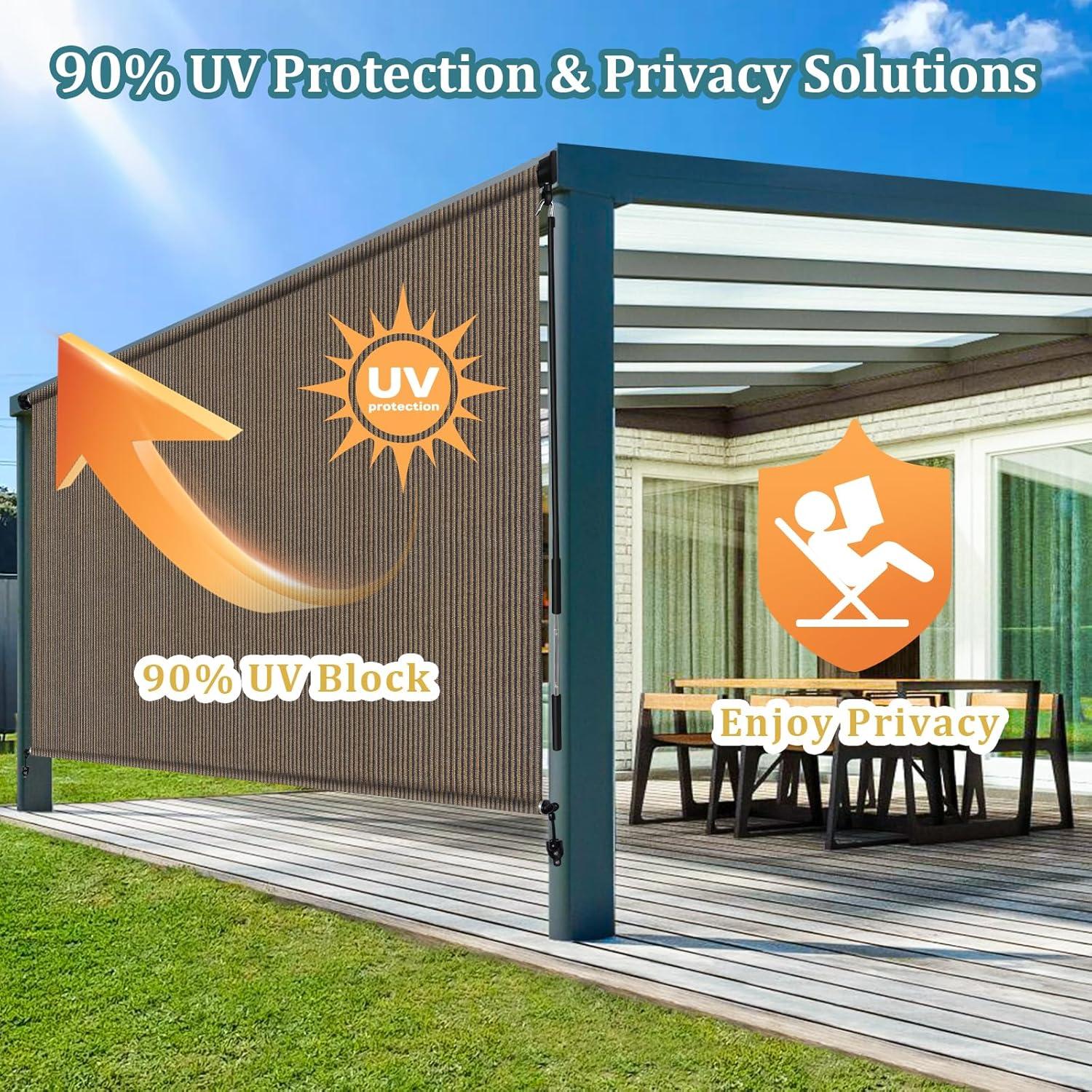 Sombras de Exterior Shade&Beyond 243x243 cm Mocha Sin Cuerda