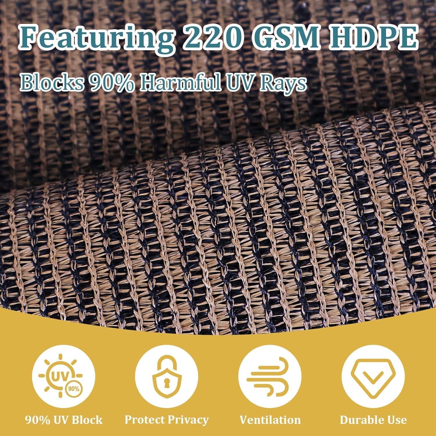 Sombras de Exterior Shade&Beyond 243x243 cm Mocha Sin Cuerda