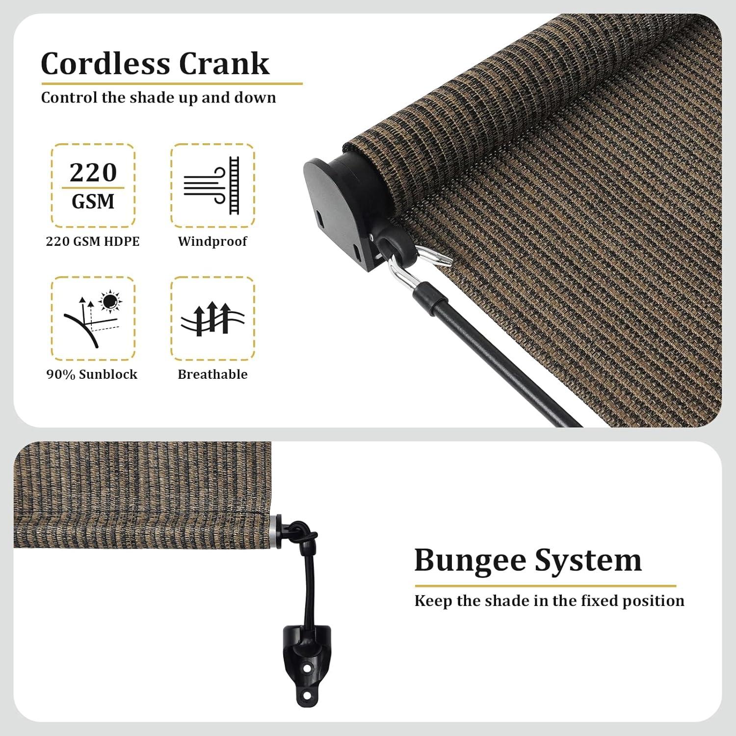 Sombras de Exterior Shade&Beyond 243x243 cm Mocha Sin Cuerda