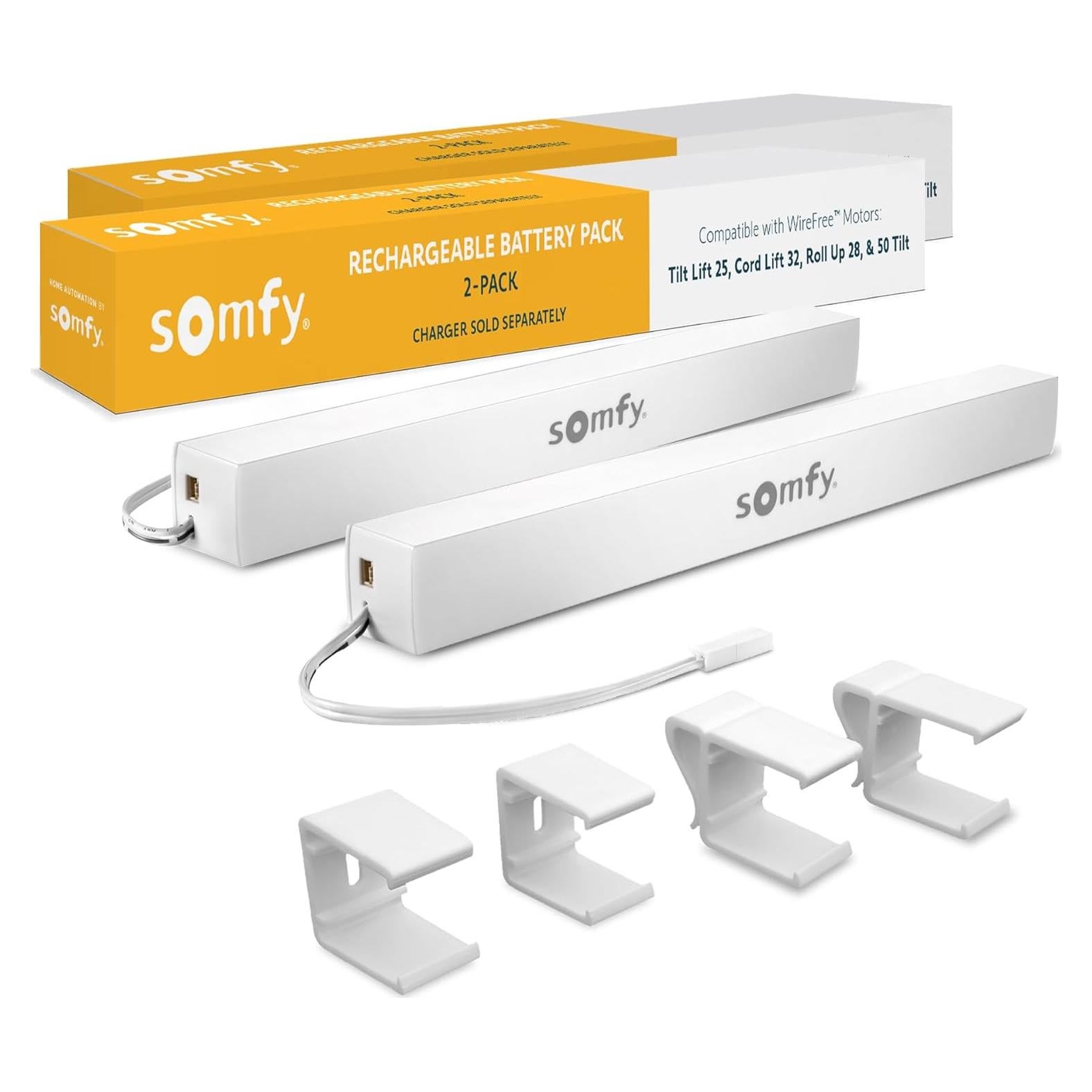 Paquete de 2 Baterías Recargables Somfy 12V para Persianas