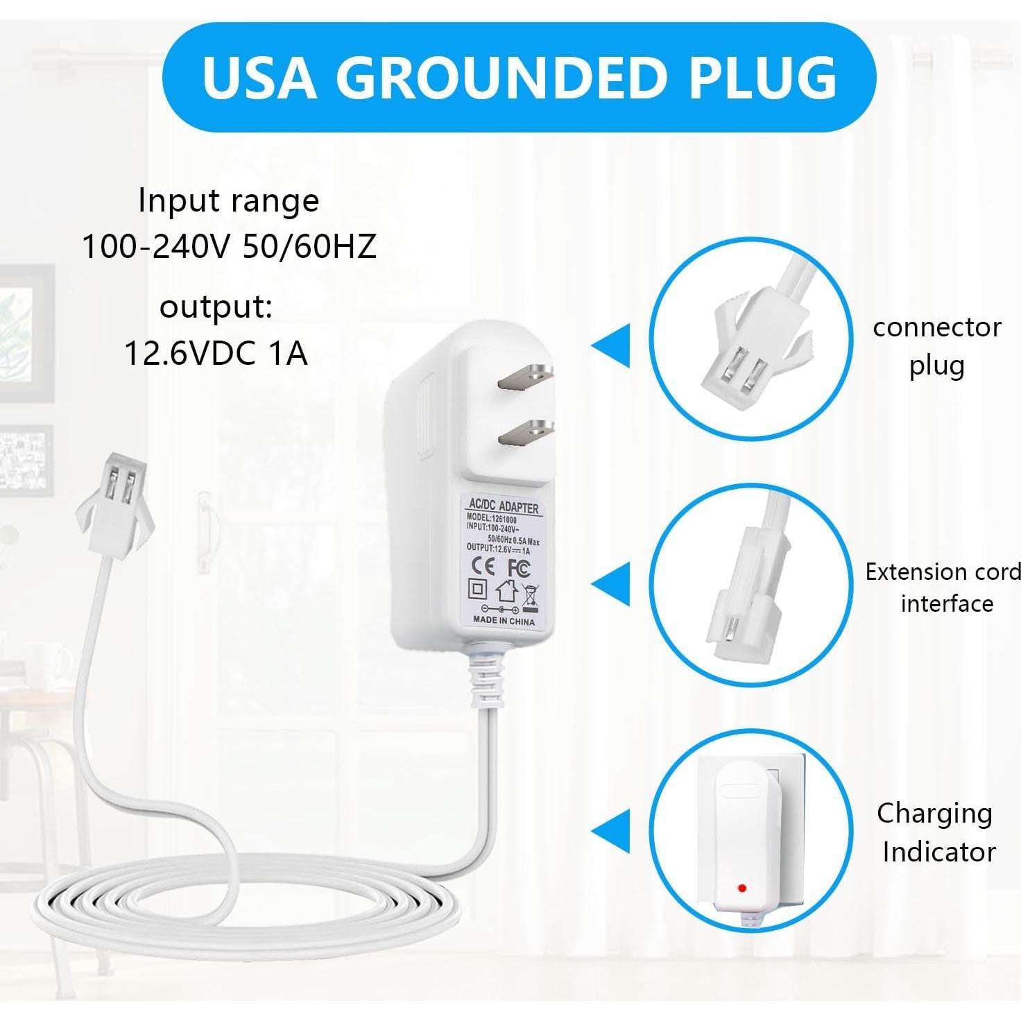 Cargador 12.6V 1A DZQPPC para Motores de Persiana Eléctrica