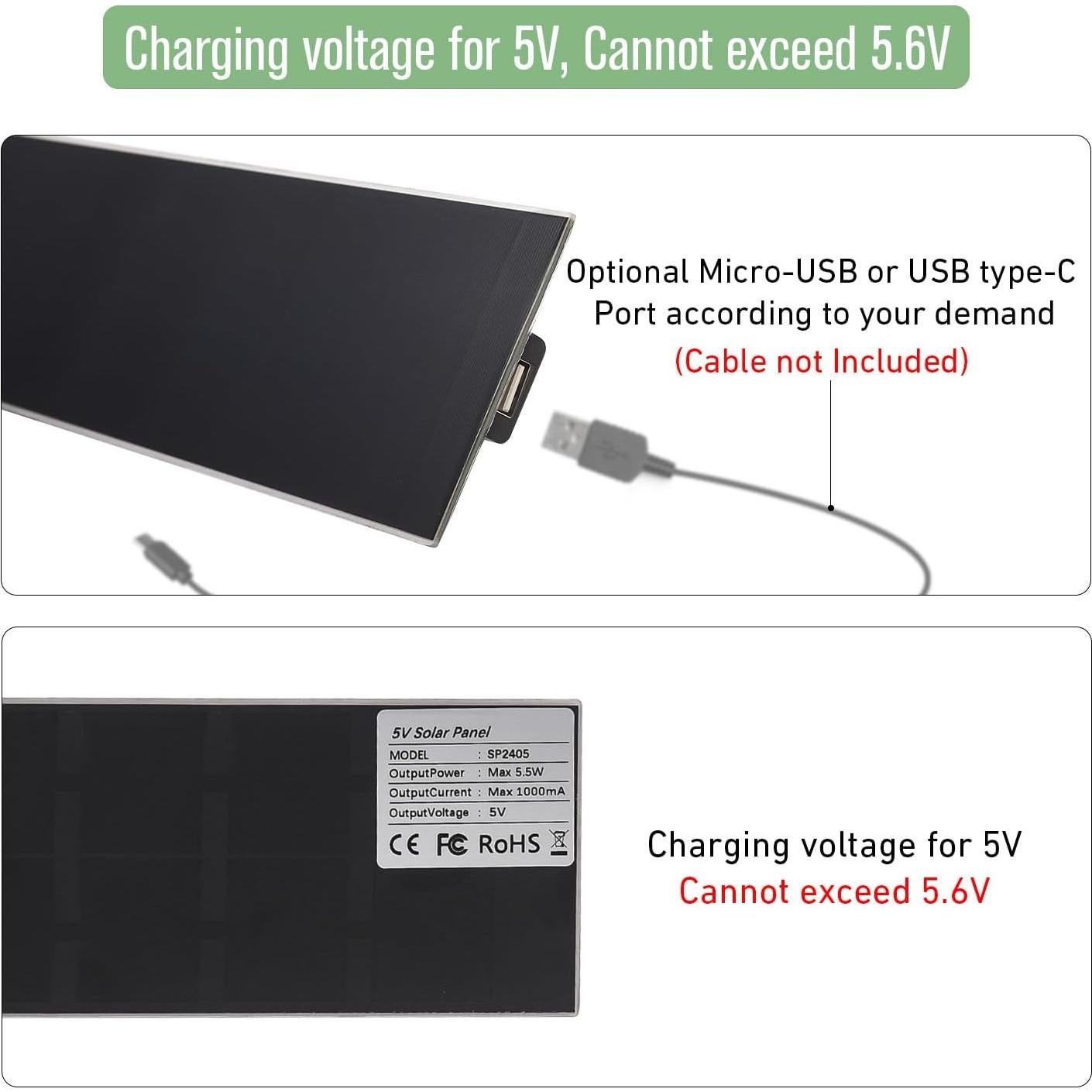 Cargador Solar HUIYEETEX 5W para Persianas Motorizadas USB