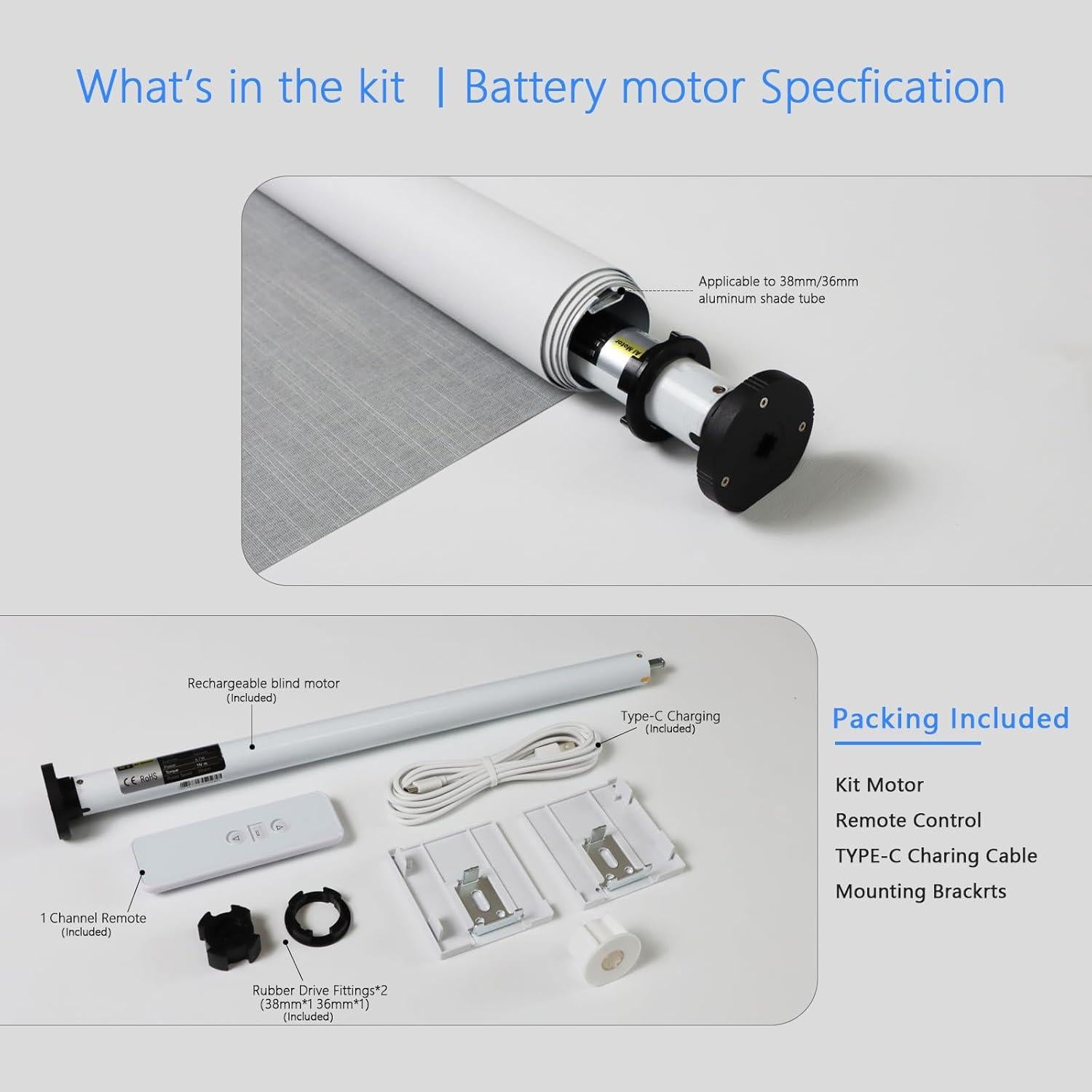Motor Tubular Inteligente MING CHEN 1.5" para Persianas
