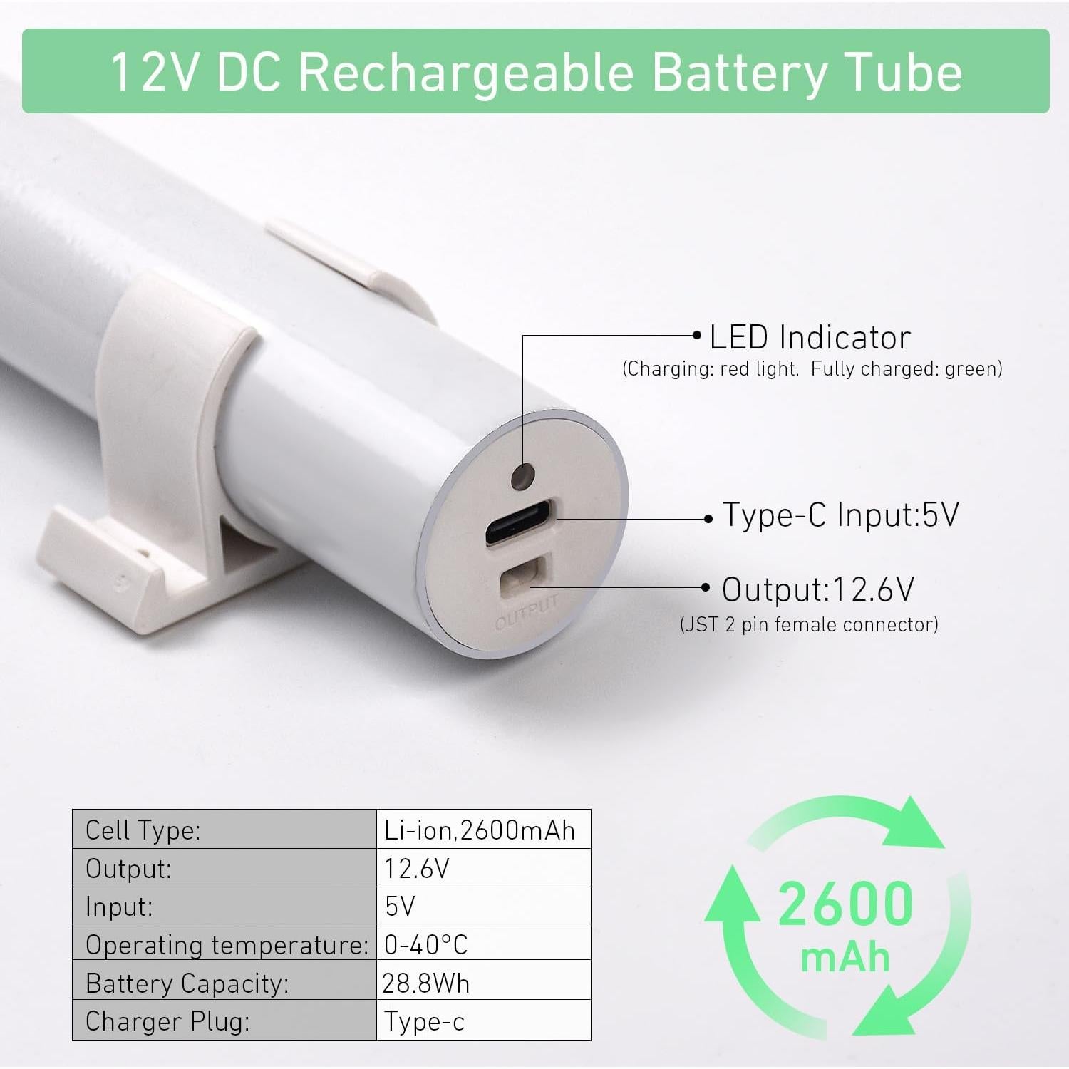 Batería recargable 12V Rollerhouse para persianas 2600mAh