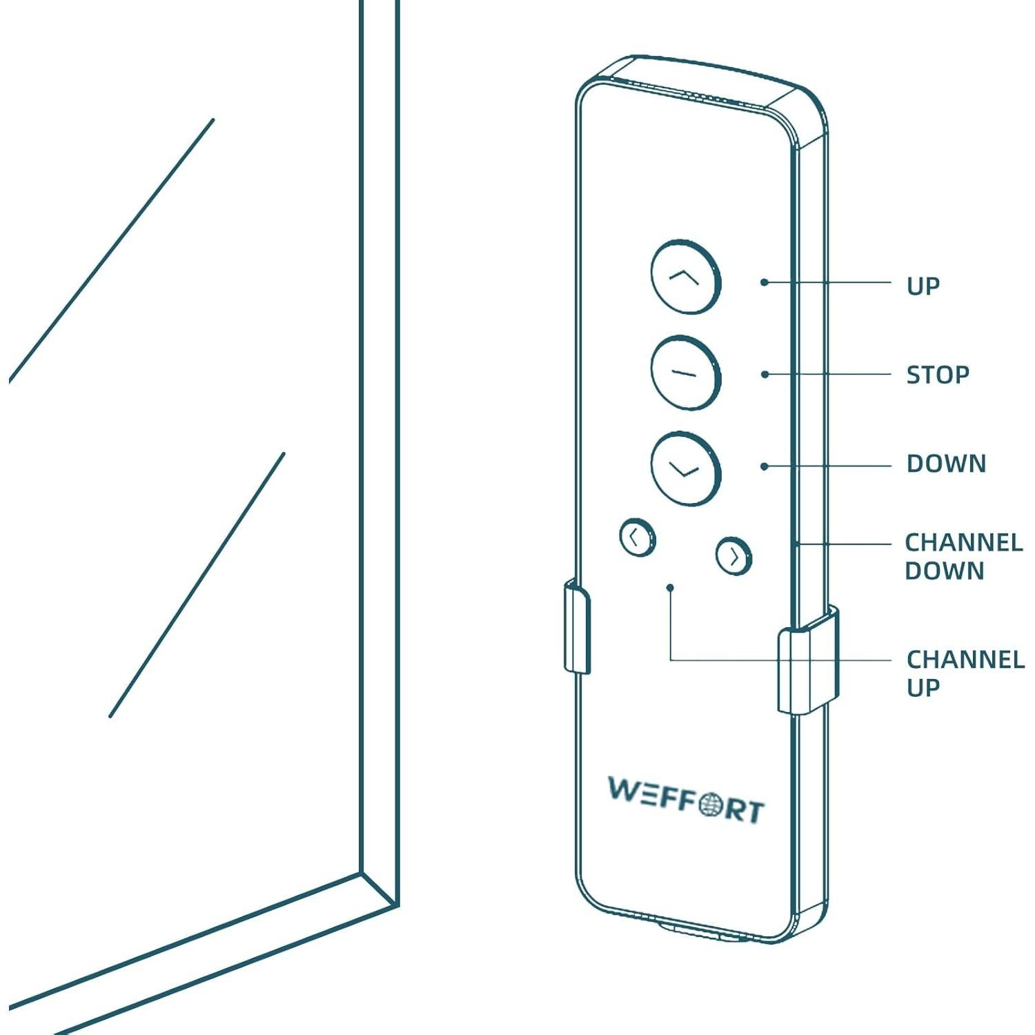 Control Remoto de Persianas Motorizadas Weffort 15 Canales