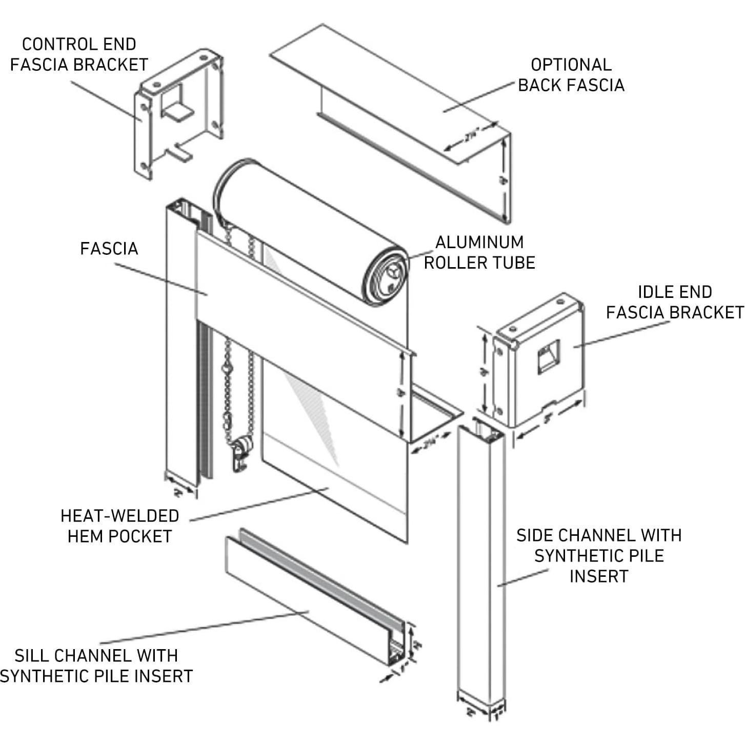 Juego de Soportes de Fascia RollEase R16 3" Blanco